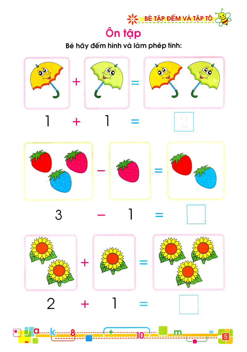tủ sách cho bé vào lớp 1 - bé tập đếm và tập tô - Ảnh 6
