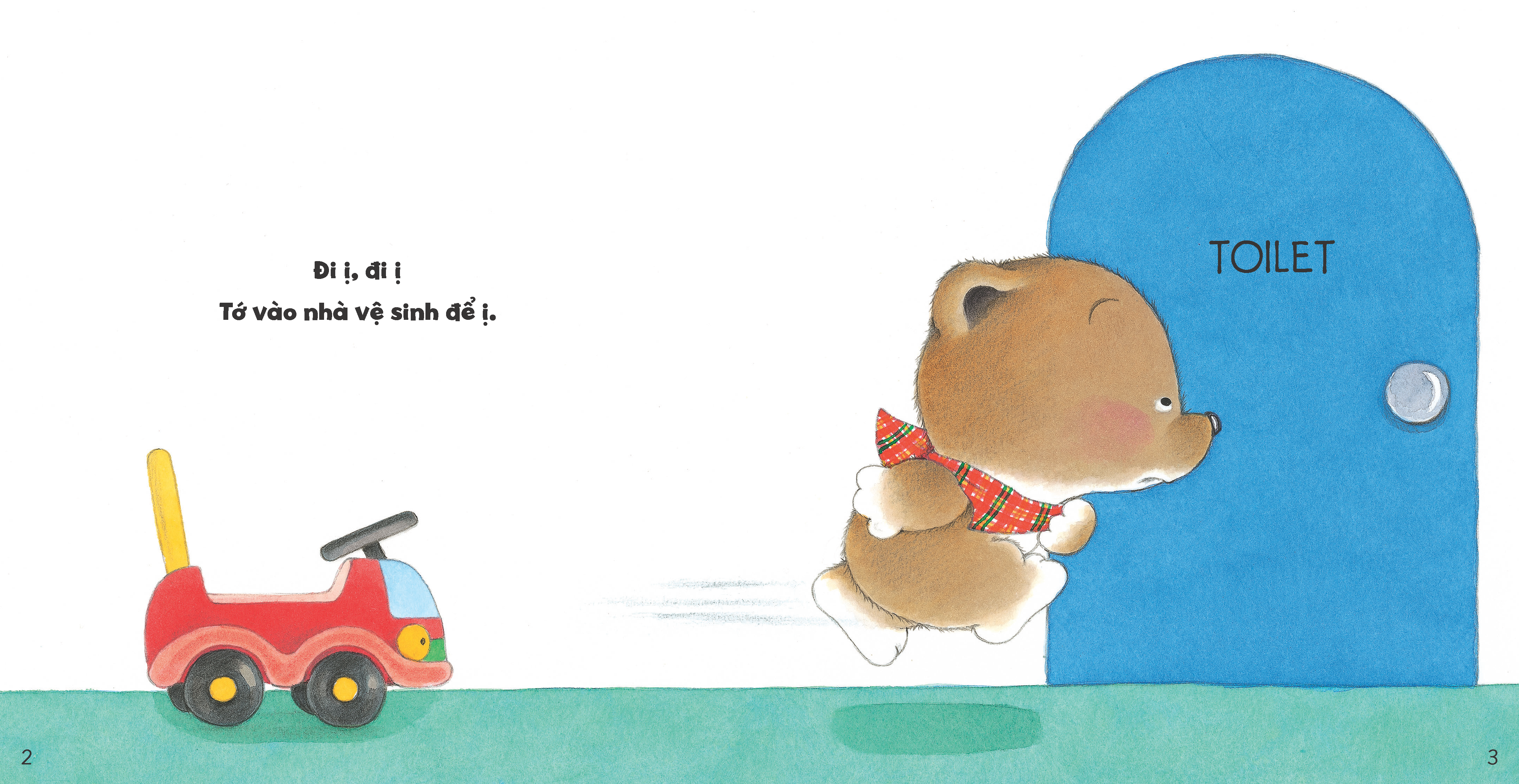 tủ sách ehon cho bé - bé đi vệ sinh - bìa cứng - Ảnh 3