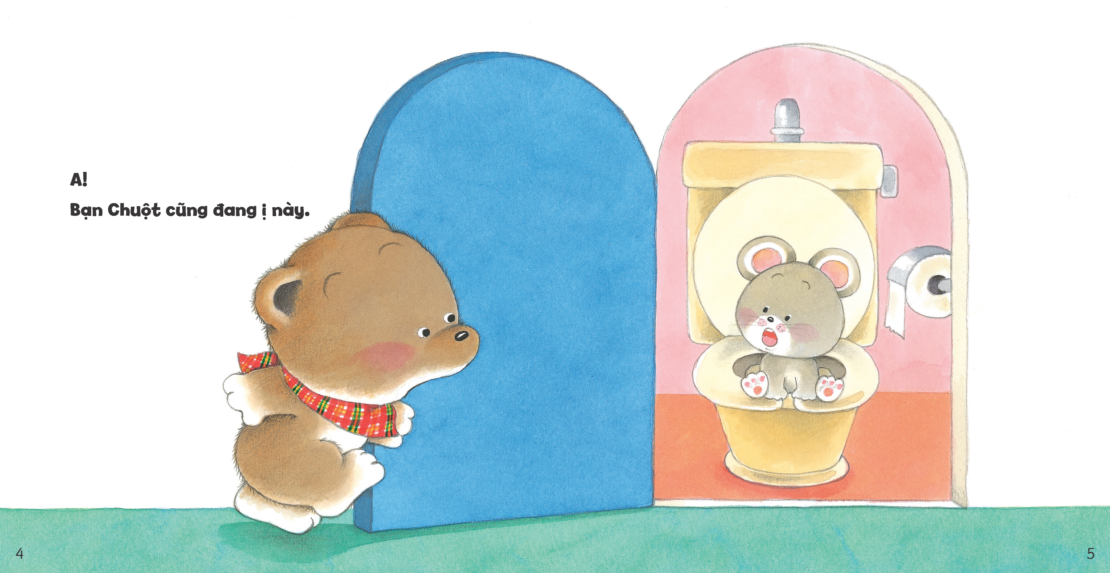 tủ sách ehon cho bé - bé đi vệ sinh - bìa cứng - Ảnh 4