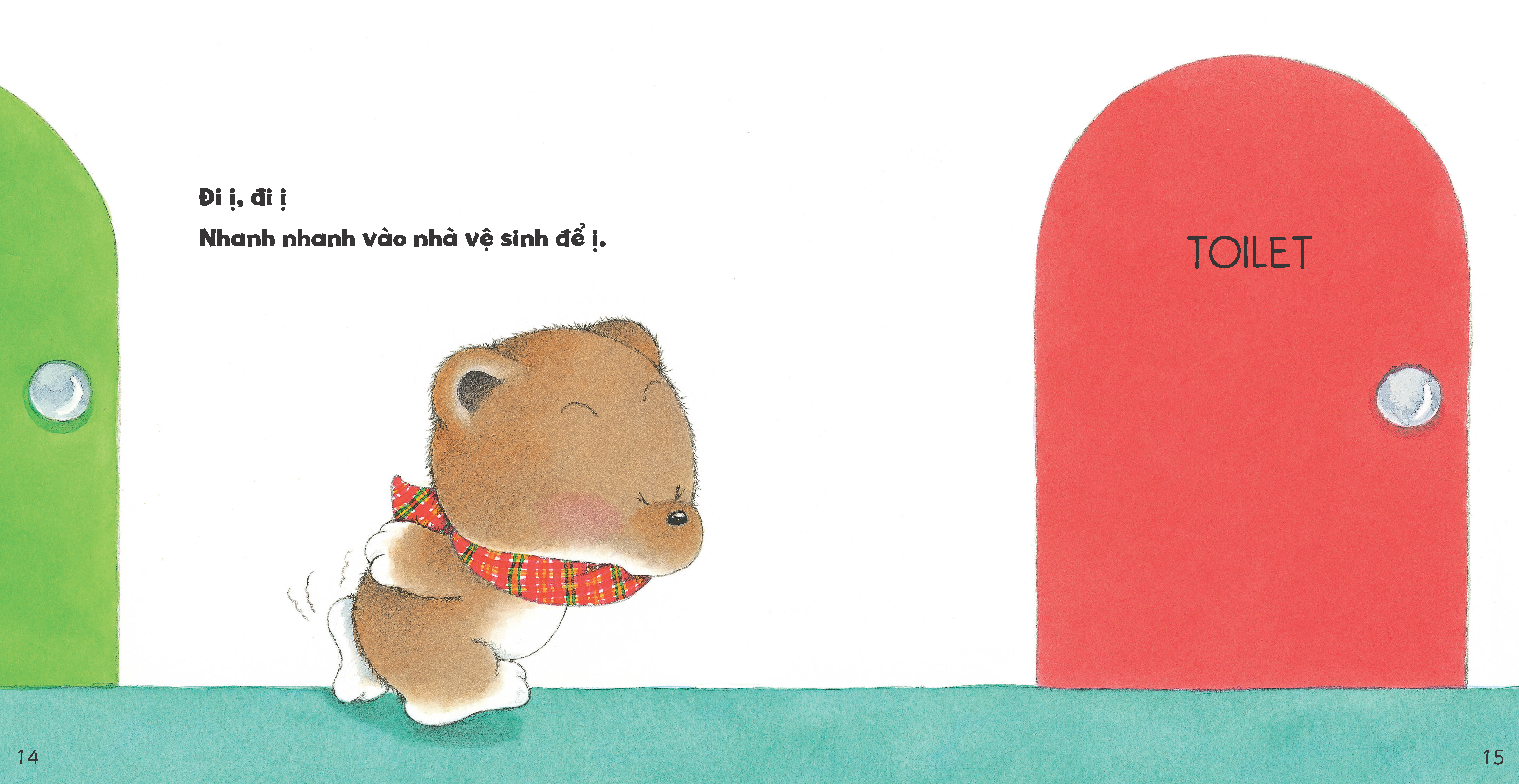 tủ sách ehon cho bé - bé đi vệ sinh - bìa cứng - Ảnh 5