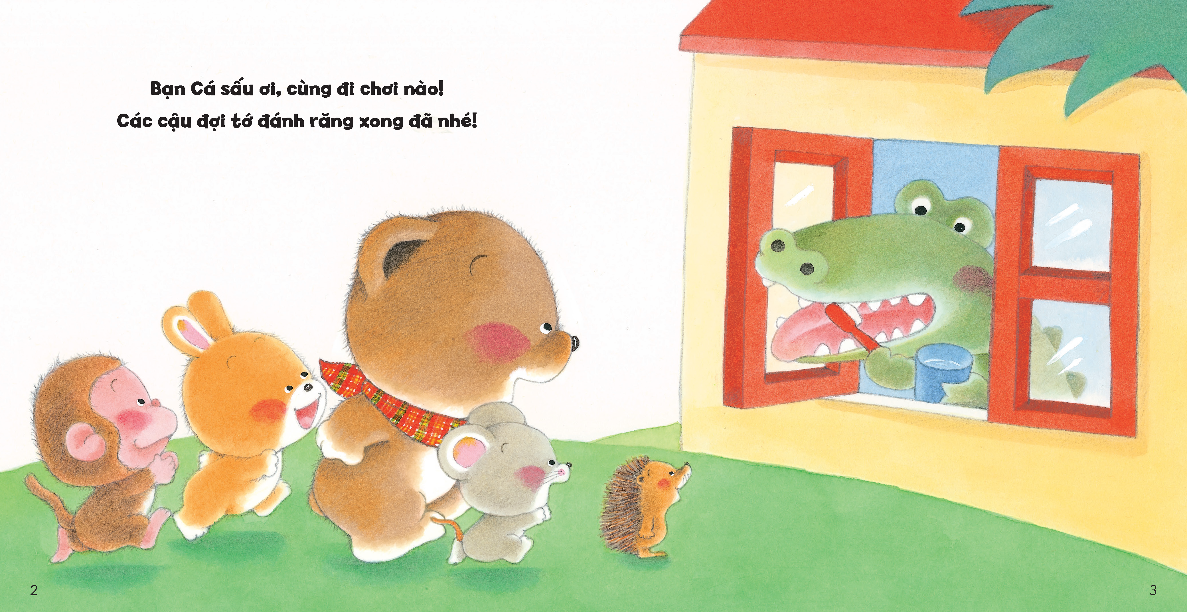 tủ sách ehon cho bé - đánh răng - bìa cứng - Ảnh 3