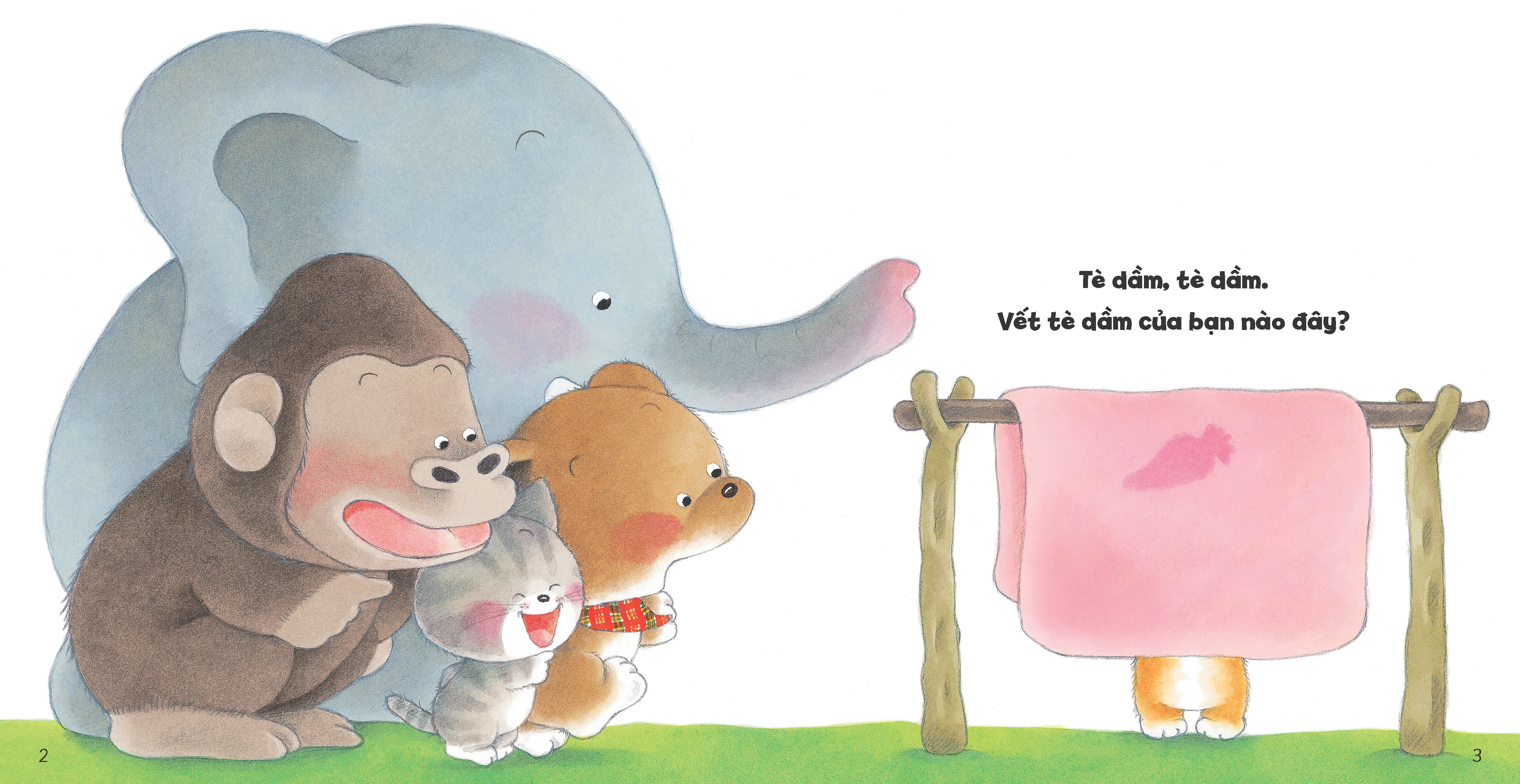 tủ sách ehon cho bé - vết tè dầm​ - bìa cứng - Ảnh 3