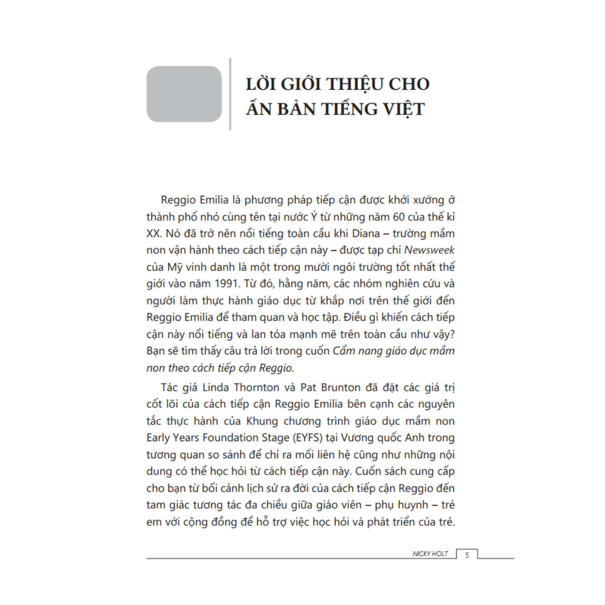Tủ Sách Giáo Dục Mầm Non IPER - Cẩm Nang Giáo Dục Mầm Non Theo Cách Tiếp Cận Reggio - Ảnh 3