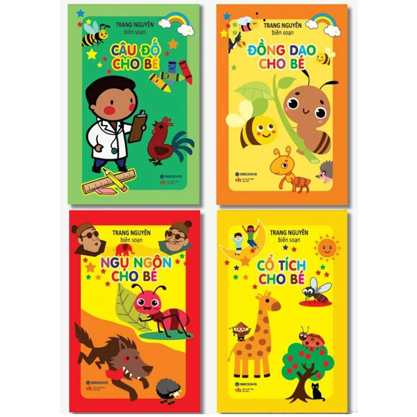 Tủ Sách Giáo Dục Sớm Cho Bé 0-6 Tuổi: Đồng Dao - Câu Đố - Truyện Cổ Tích - Ngụ Ngôn (Bộ 4 Cuốn)