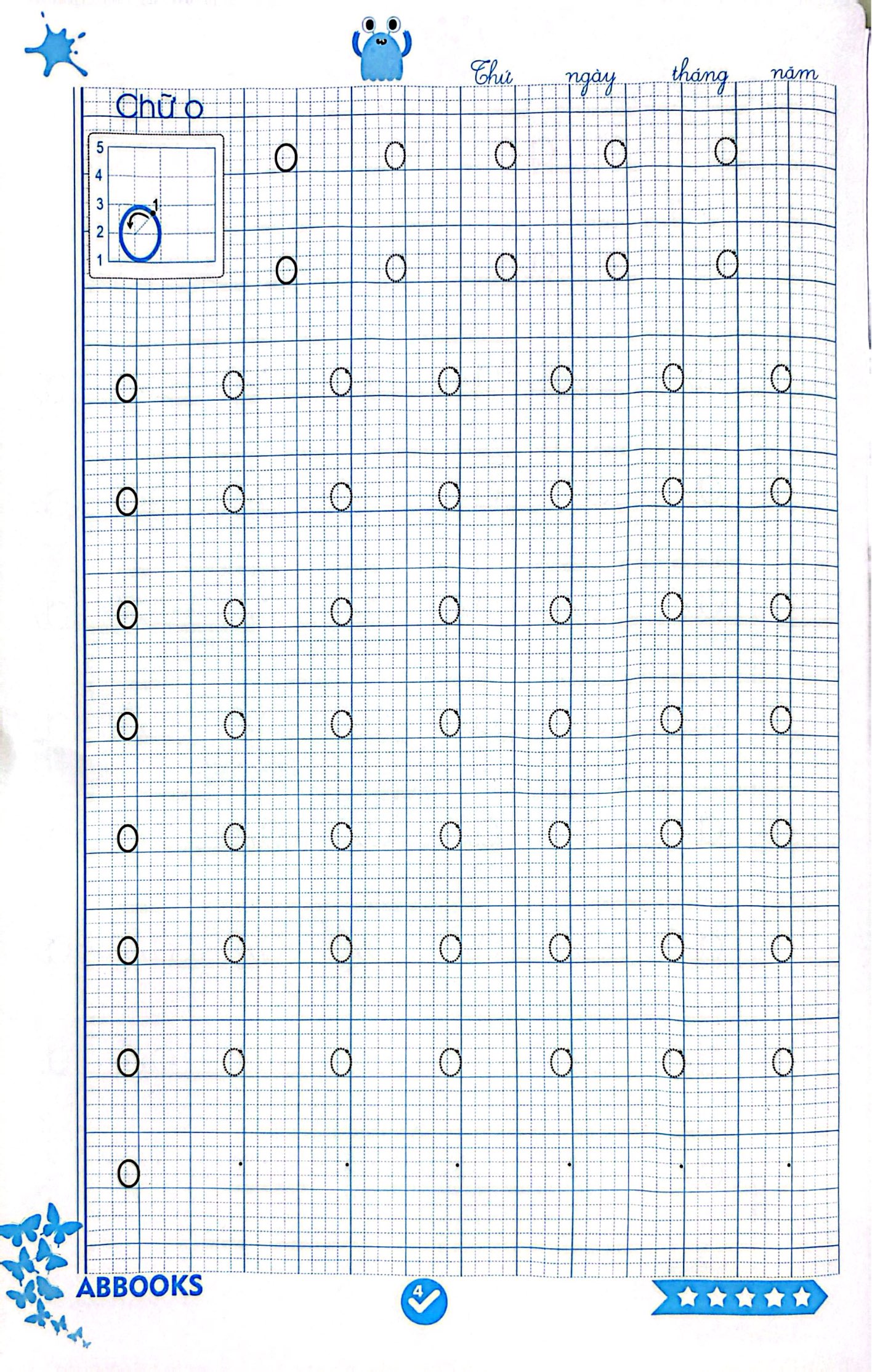 Tủ Sách Măng Non - Học Tại Nhà Cùng Con - Vở Ô Ly Tập Tô Chữ Thường - Dành Cho 4-6 Tuổi - Ảnh 5