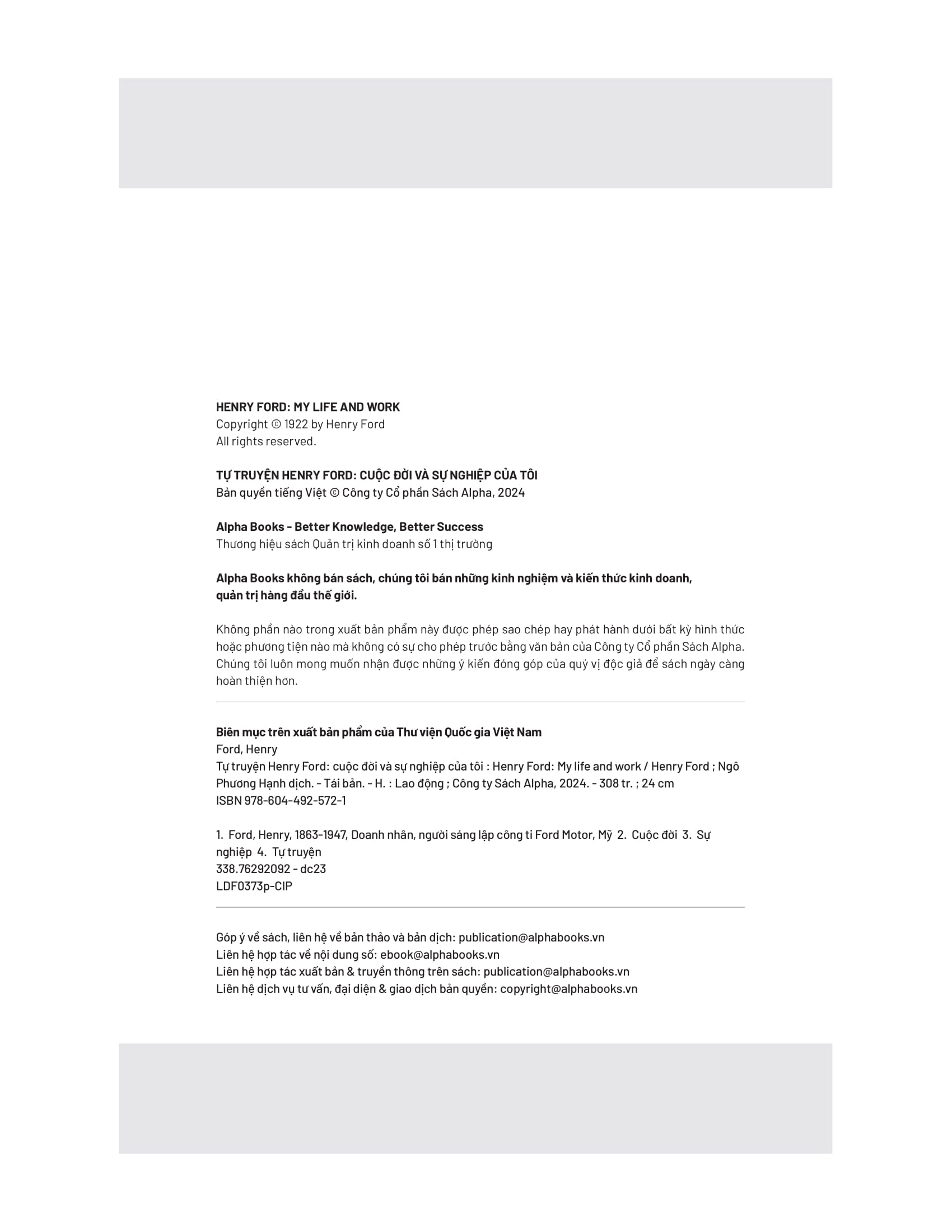 tự truyện henry ford - cuộc đời và sự nghiệp của tôi - Ảnh 3