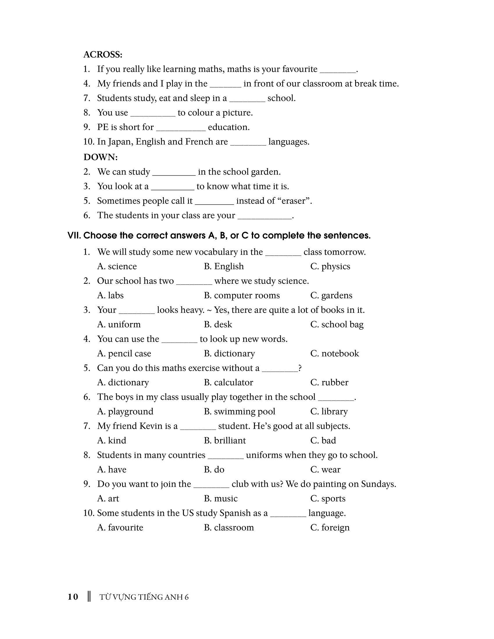 từ vựng tiếng anh 6 (theo chương trình khung của bộ giáo dục và đào tạo) - Ảnh 12