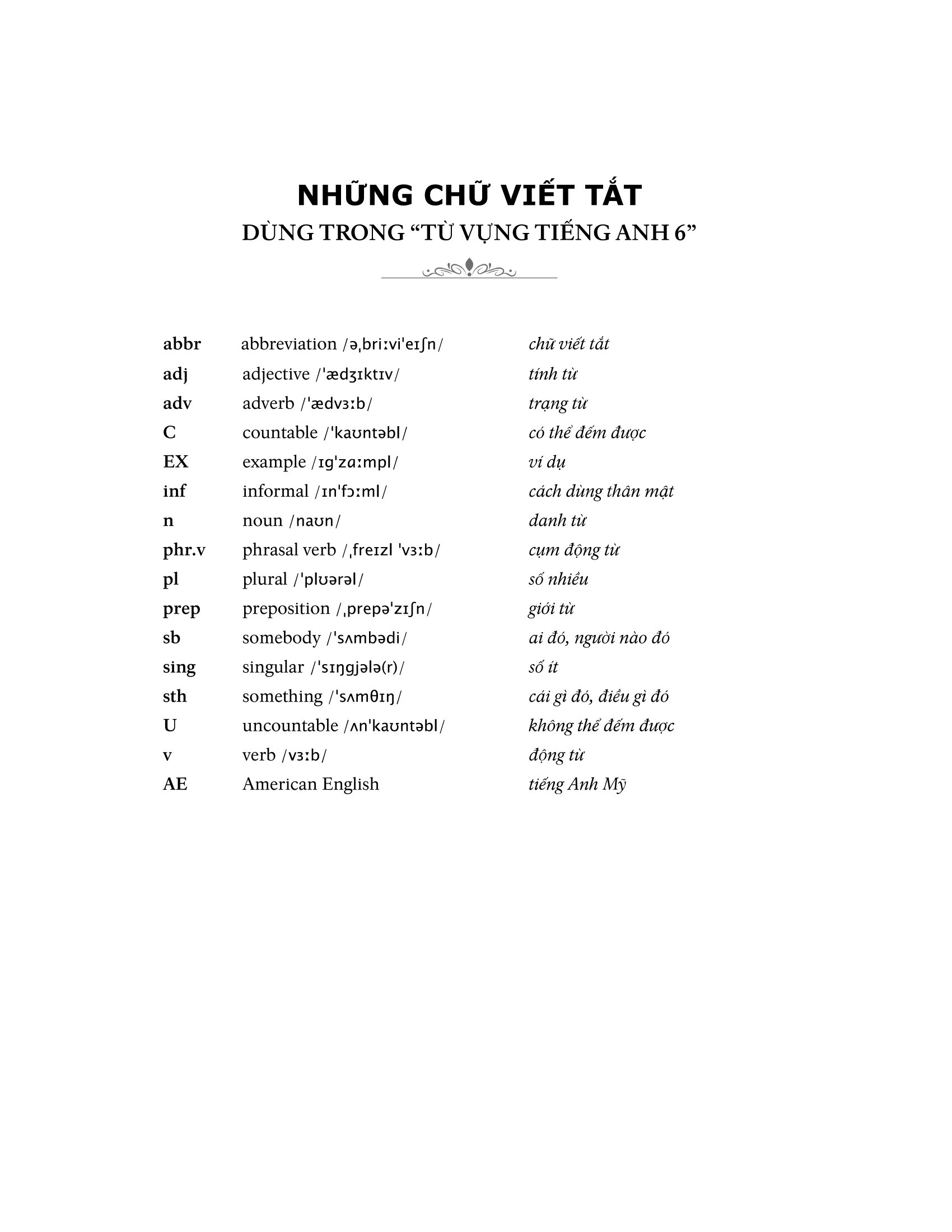 từ vựng tiếng anh 6 (theo chương trình khung của bộ giáo dục và đào tạo) - Ảnh 6