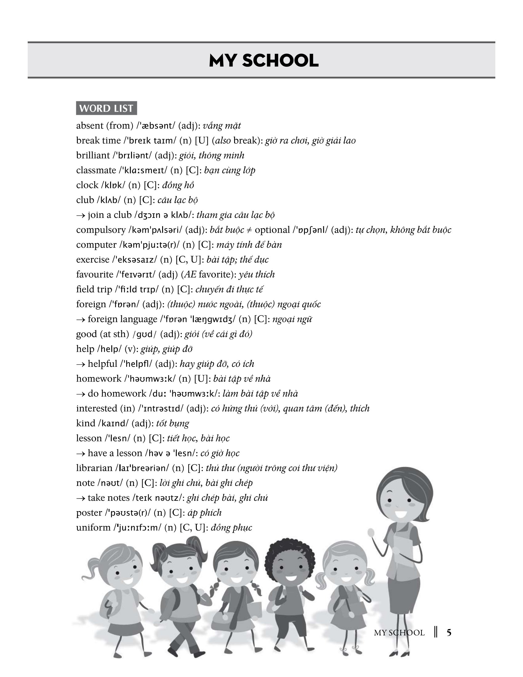 từ vựng tiếng anh 6 (theo chương trình khung của bộ giáo dục và đào tạo) - Ảnh 7