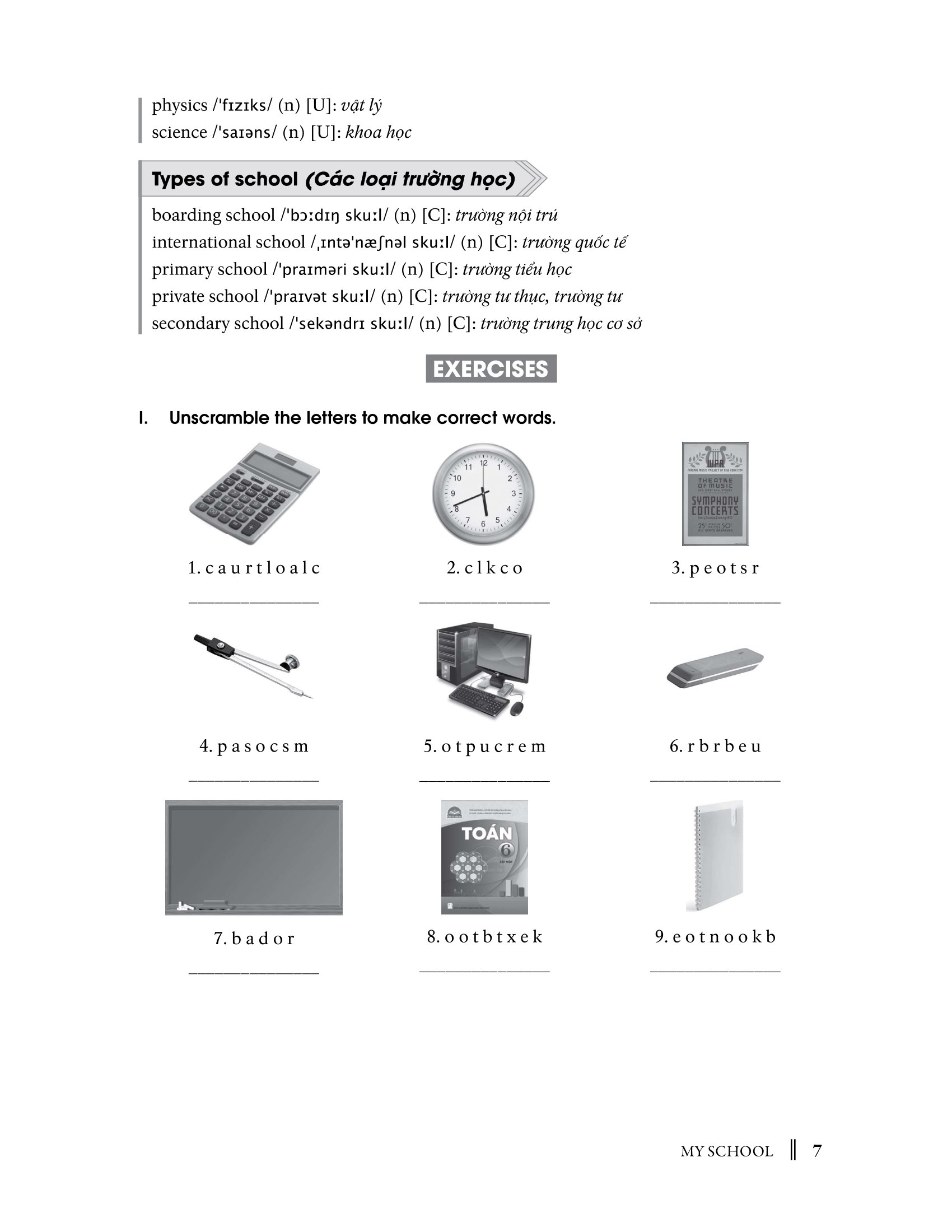 từ vựng tiếng anh 6 (theo chương trình khung của bộ giáo dục và đào tạo) - Ảnh 9