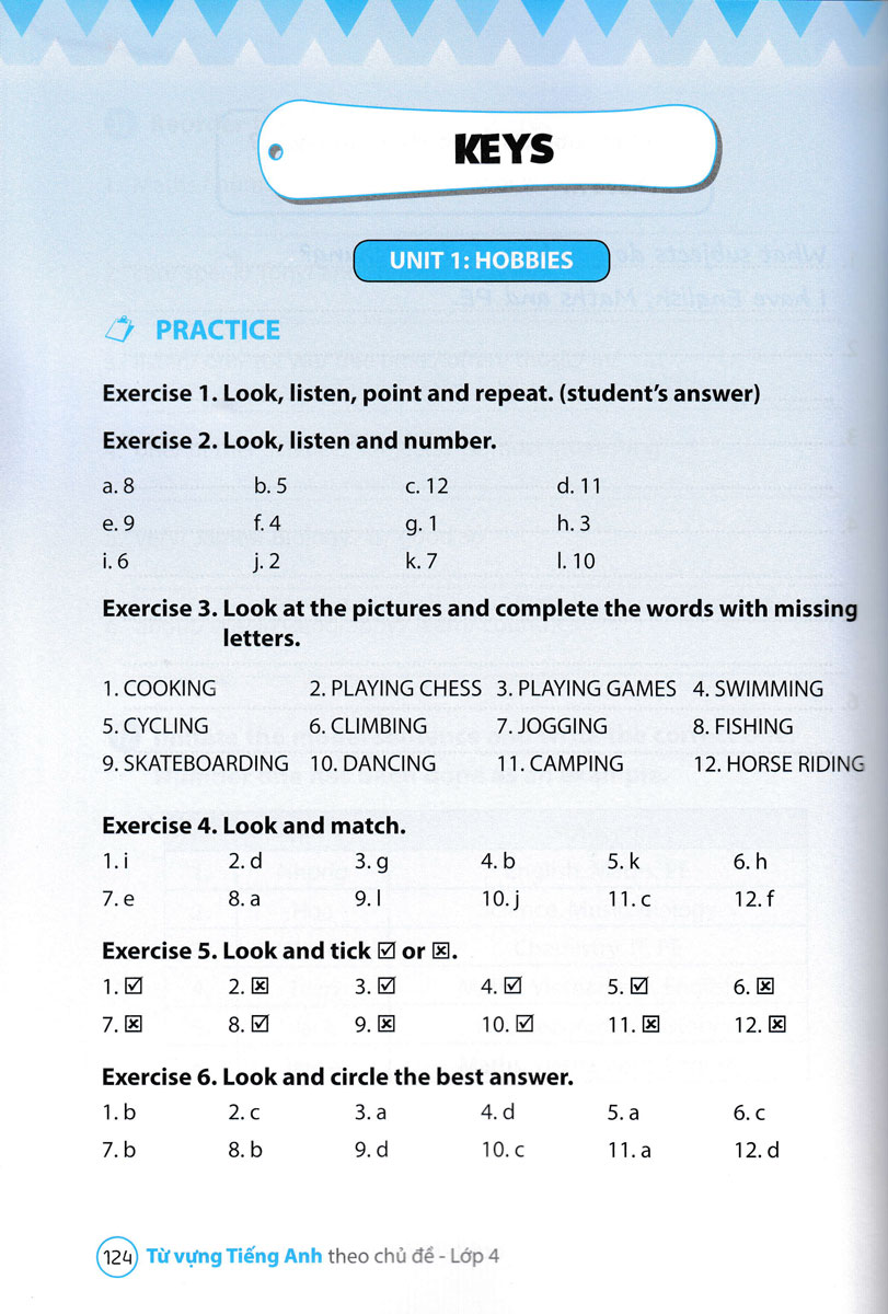 từ vựng tiếng anh theo chủ đề lớp 4 - Ảnh 17