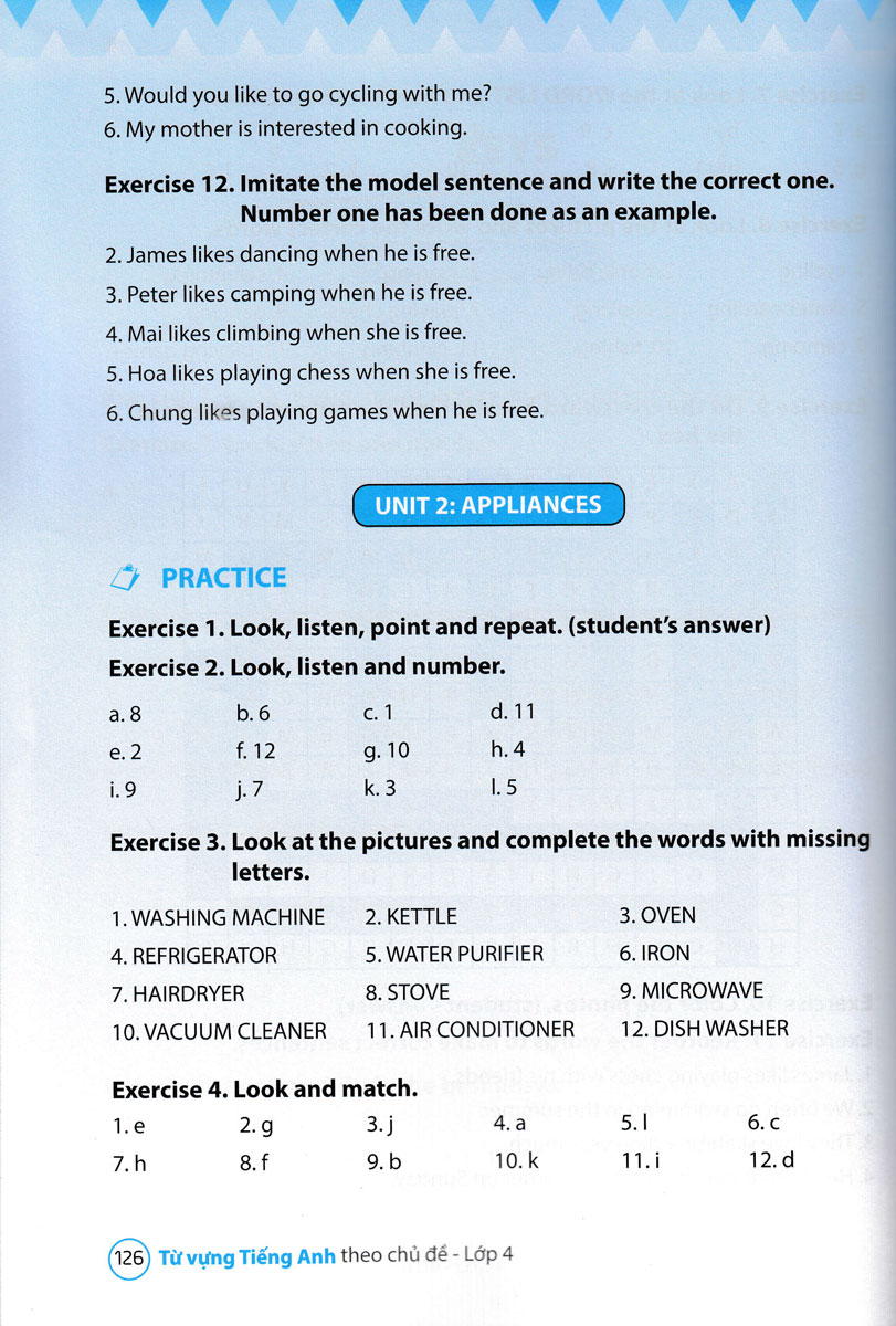 từ vựng tiếng anh theo chủ đề lớp 4 - Ảnh 19