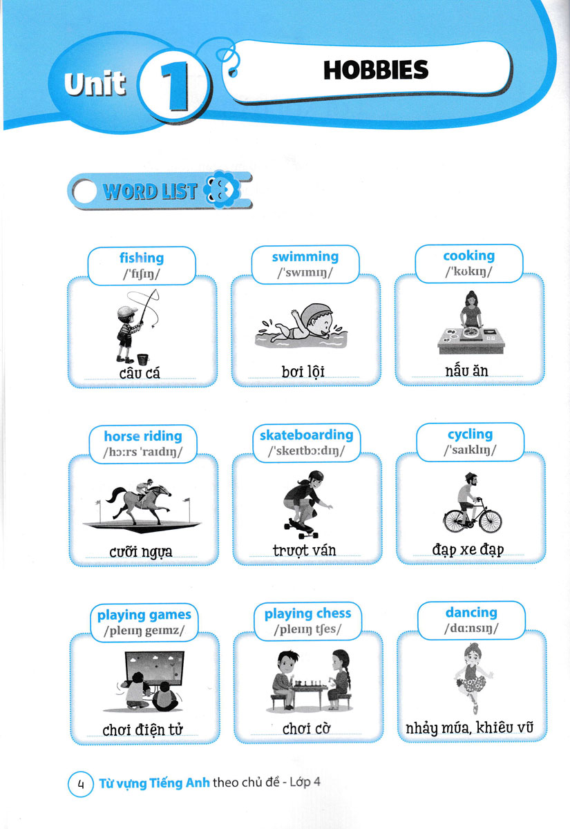 từ vựng tiếng anh theo chủ đề lớp 4 - Ảnh 5