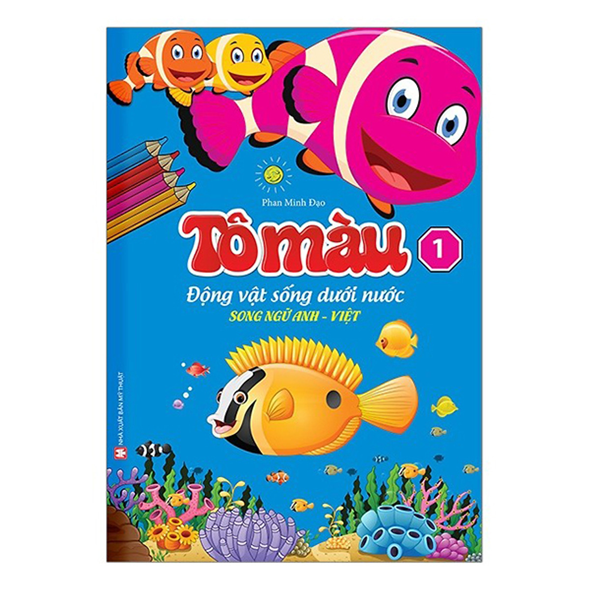 túi tô màu động vật dưới nước 6 cuốn (song ngữ anh - việt) - Ảnh 2