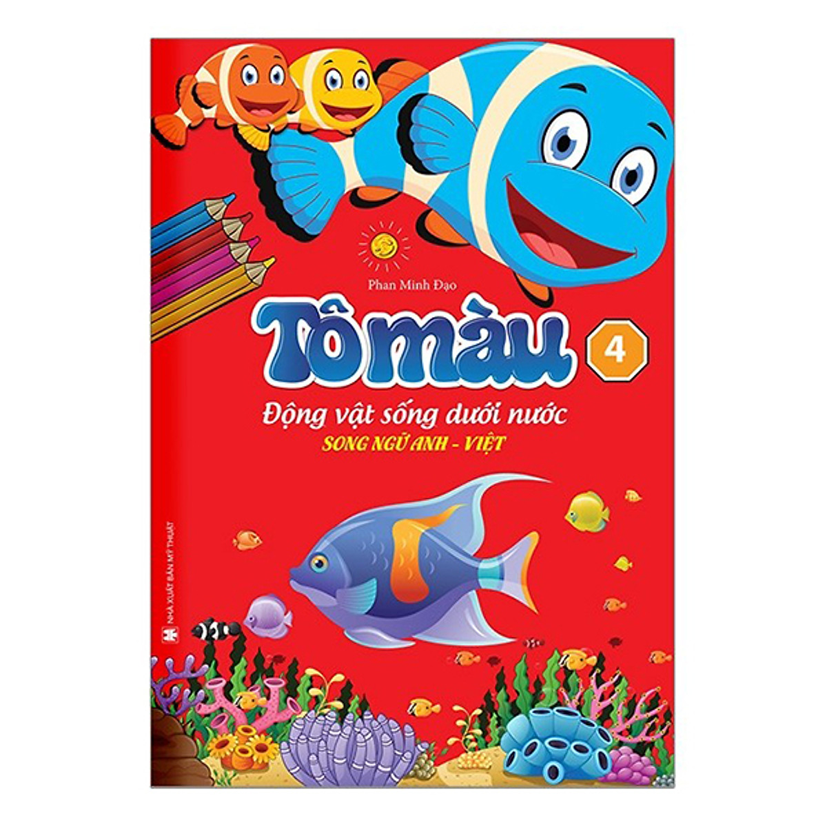 túi tô màu động vật dưới nước 6 cuốn (song ngữ anh - việt) - Ảnh 5