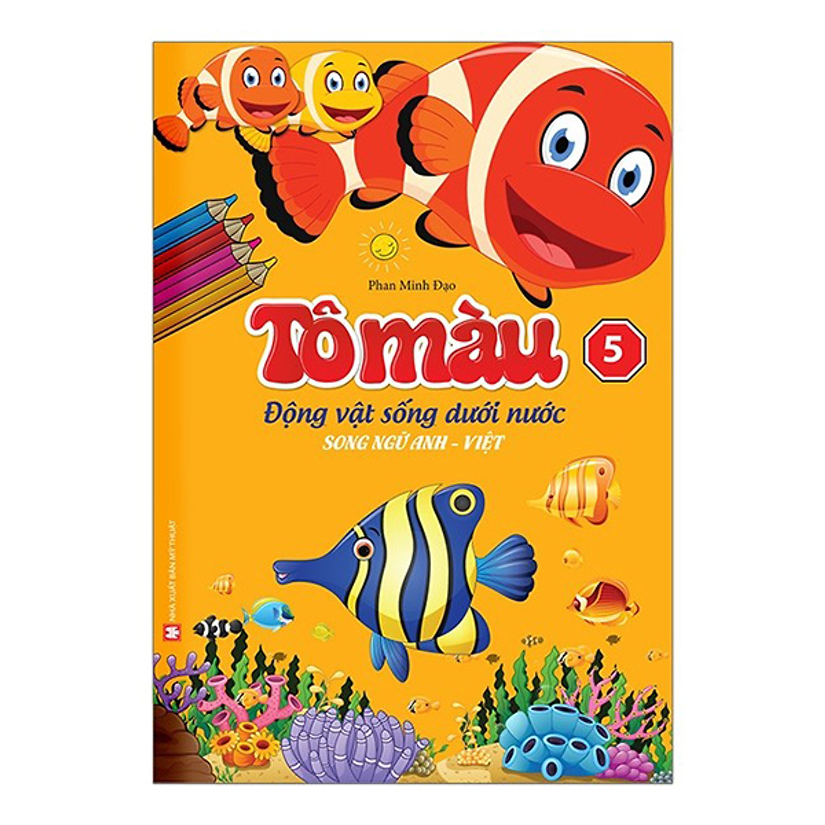 túi tô màu động vật dưới nước 6 cuốn (song ngữ anh - việt) - Ảnh 6