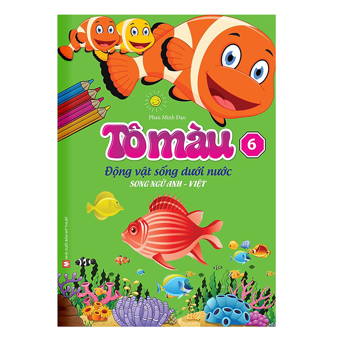 túi tô màu động vật dưới nước 6 cuốn (song ngữ anh - việt) - Ảnh 7