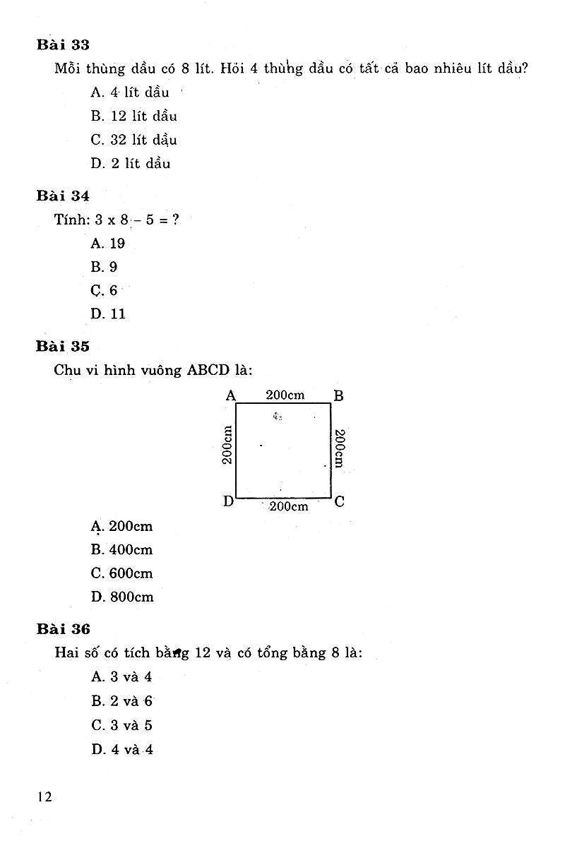 tuyển chọn các bài tập trắc nghiệm toán 3 - Ảnh 11