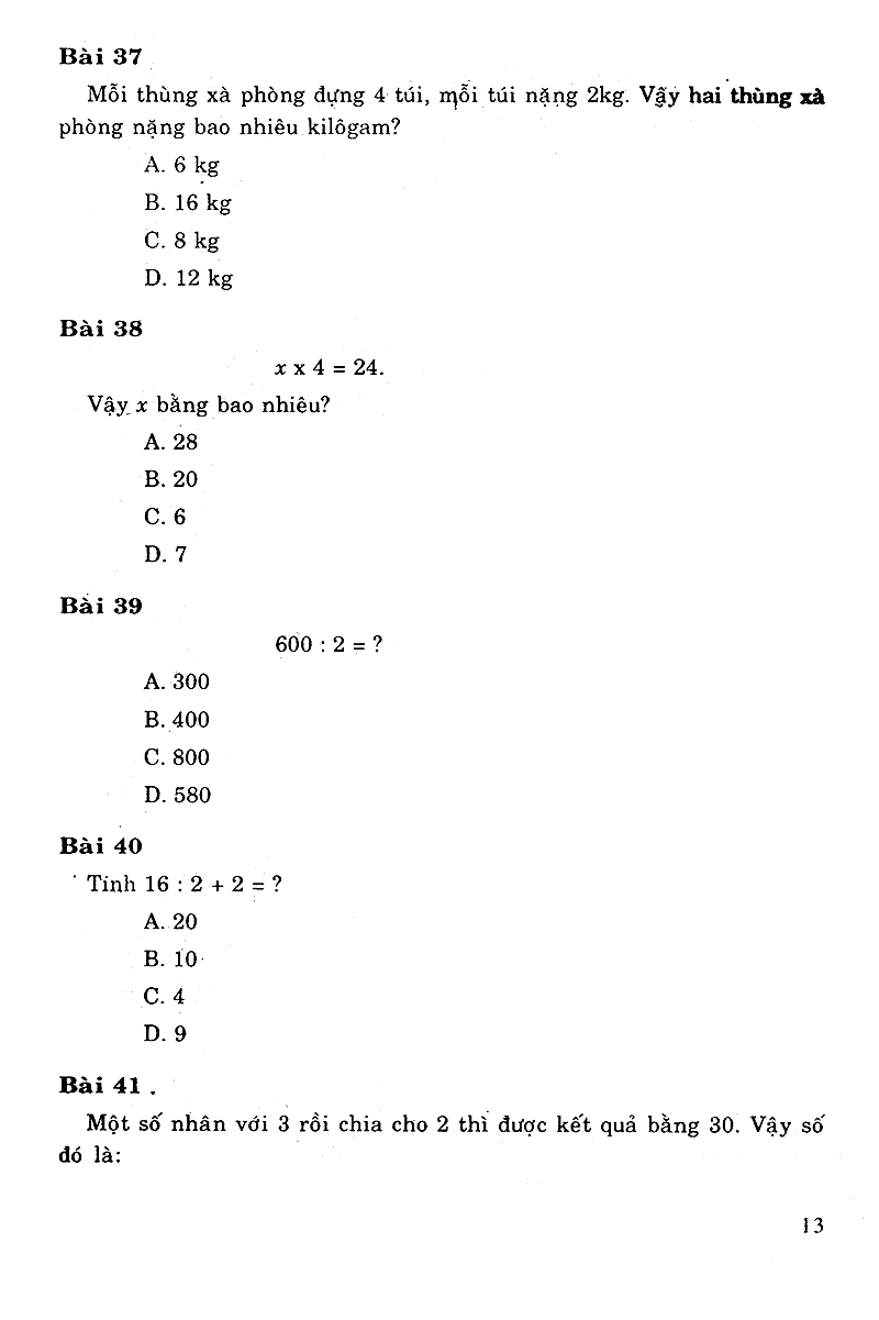 tuyển chọn các bài tập trắc nghiệm toán 3 - Ảnh 12