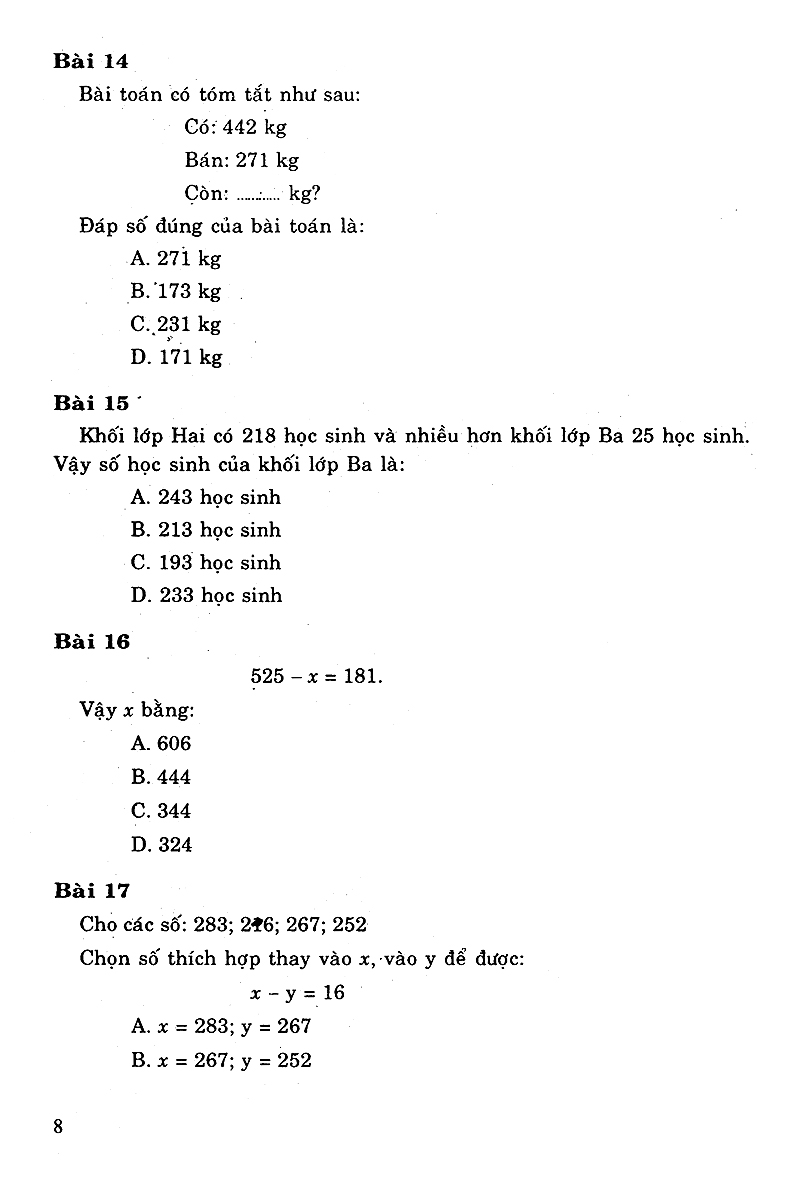 tuyển chọn các bài tập trắc nghiệm toán 3 - Ảnh 7