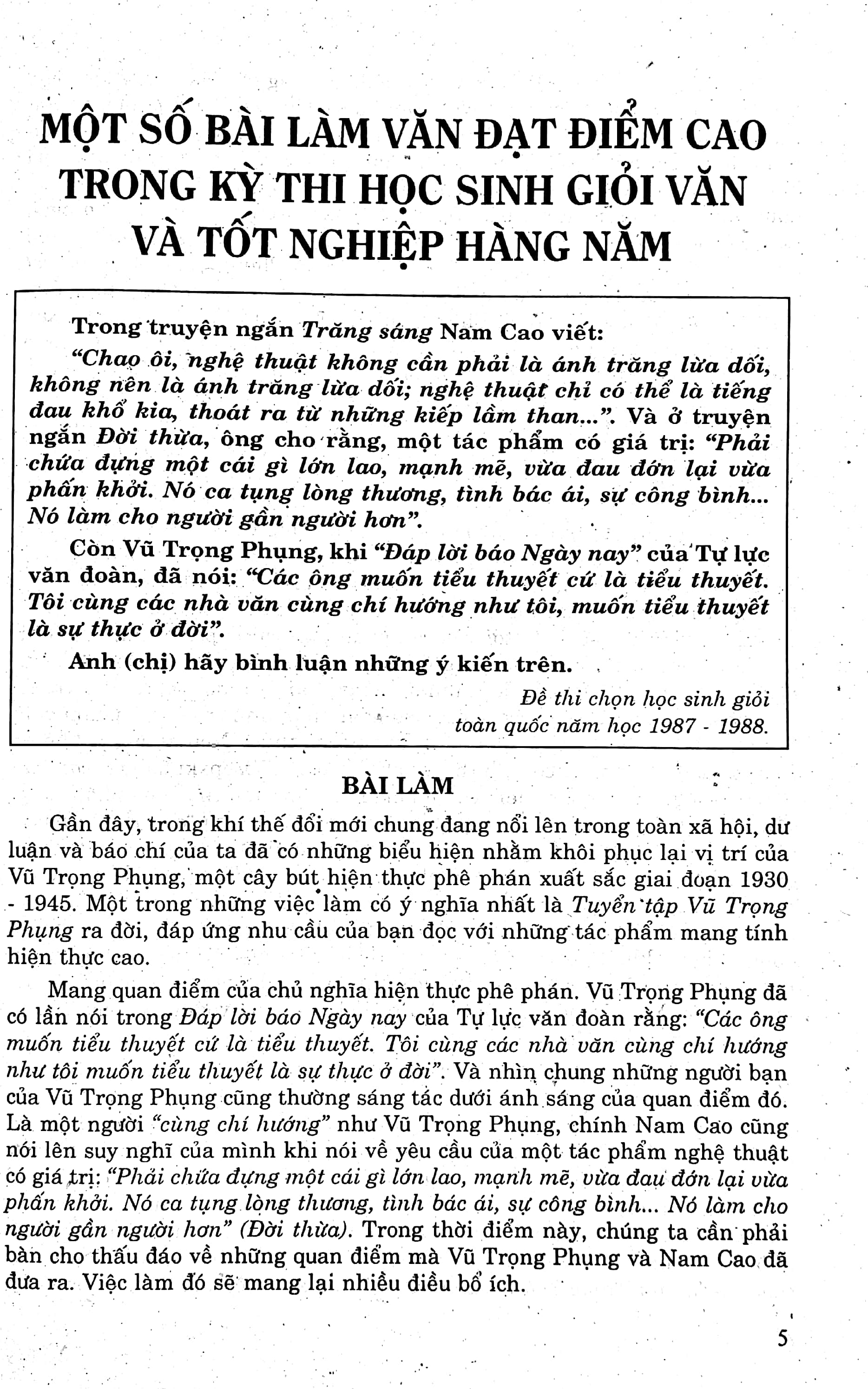 tuyển chọn các dạng đề và bài làm văn đạt giải - bồi dưỡng học sinh khá, giỏi, luyện thi tốt nghiệp, trung học phổ thông quốc gia - Ảnh 6