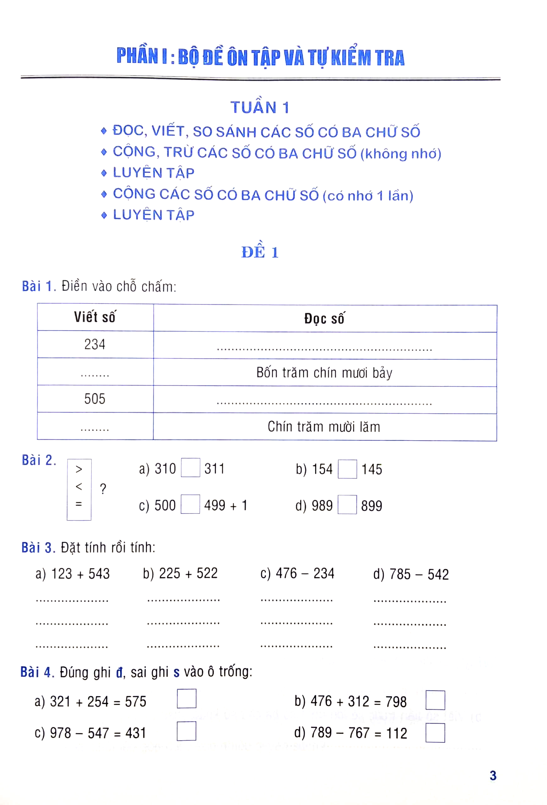 tuyển chọn đề ôn luyện và tự kiểm tra toán 3 - Ảnh 6