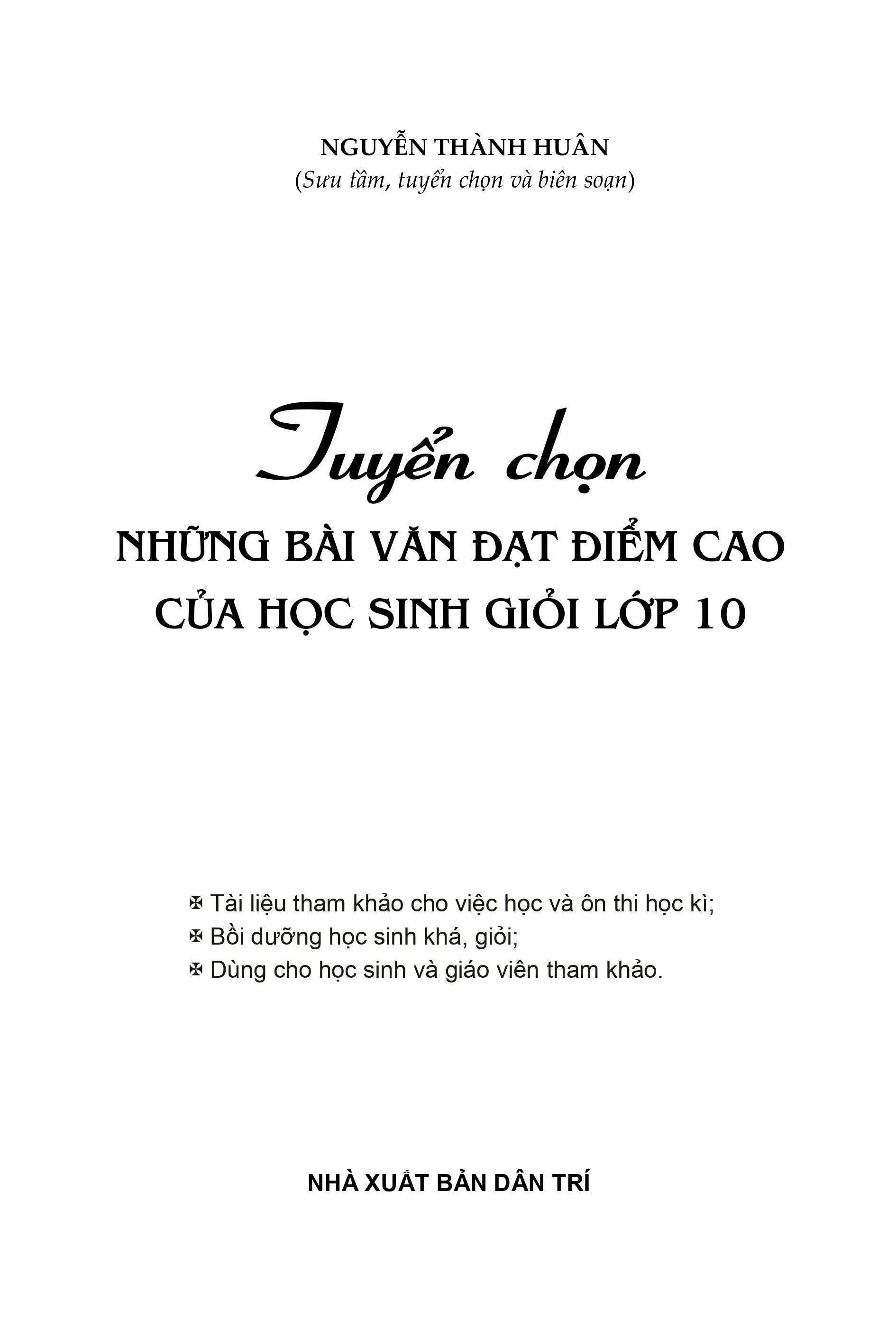 tuyển chọn những bài văn đạt điểm cao của học sinh giỏi lớp 10 - Ảnh 3