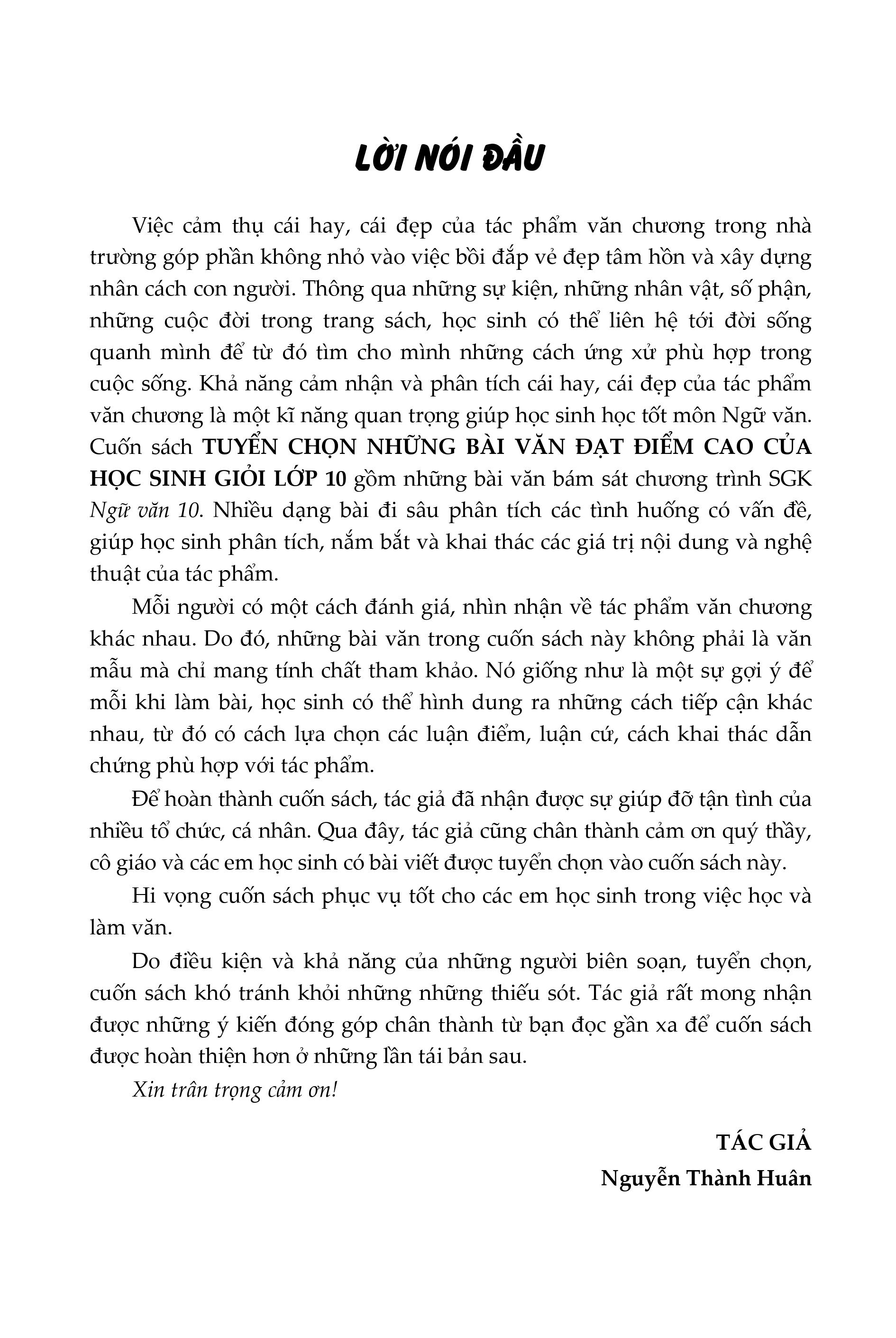 tuyển chọn những bài văn đạt điểm cao của học sinh giỏi lớp 10 - Ảnh 4