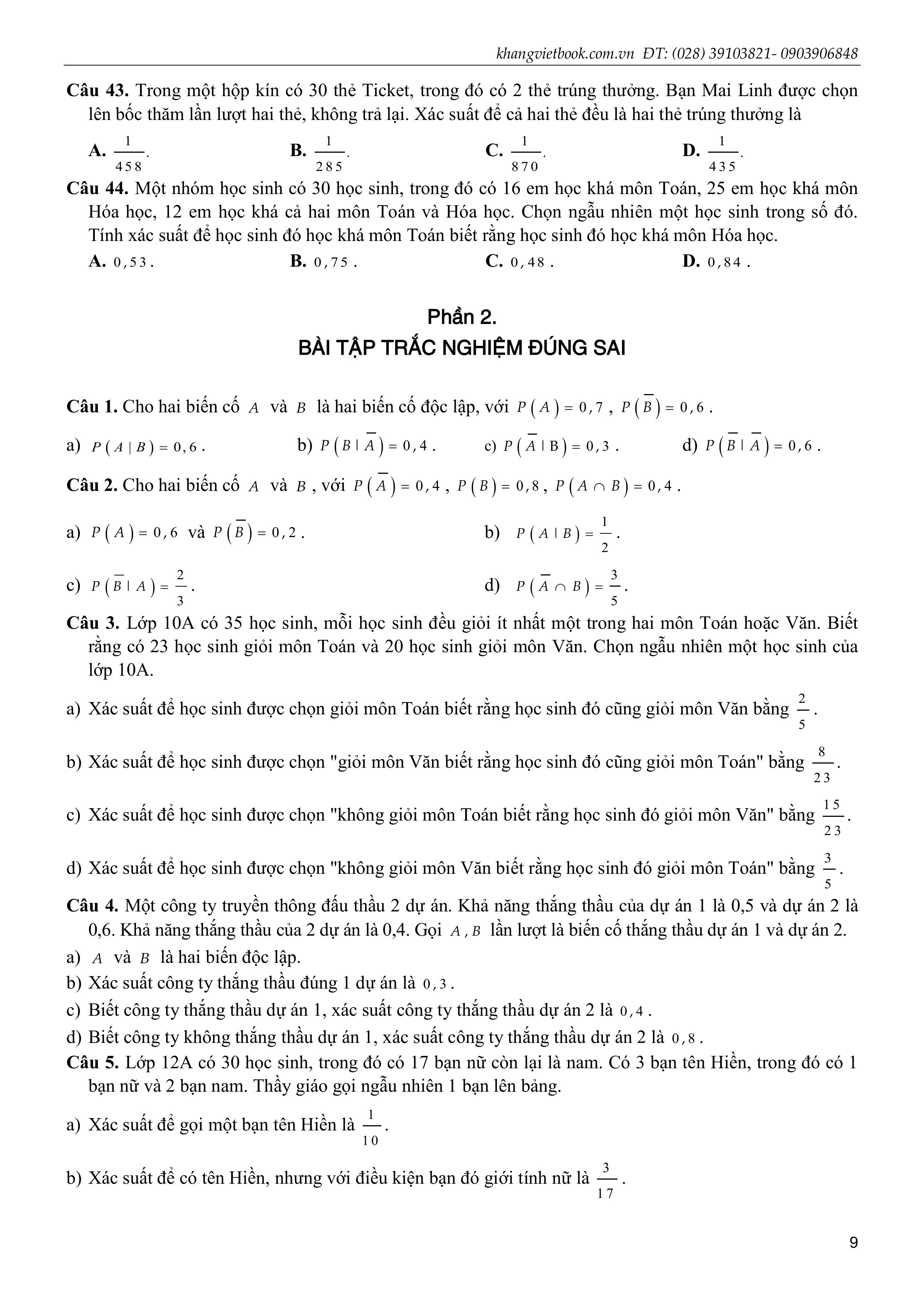 Tuyển Tập 3 Chủ Đề Hay Và Khó Xác Suất Có Điều Kiện Một Số Yếu Tố Của Lý Thuyết Đồ Thị - Ảnh 10
