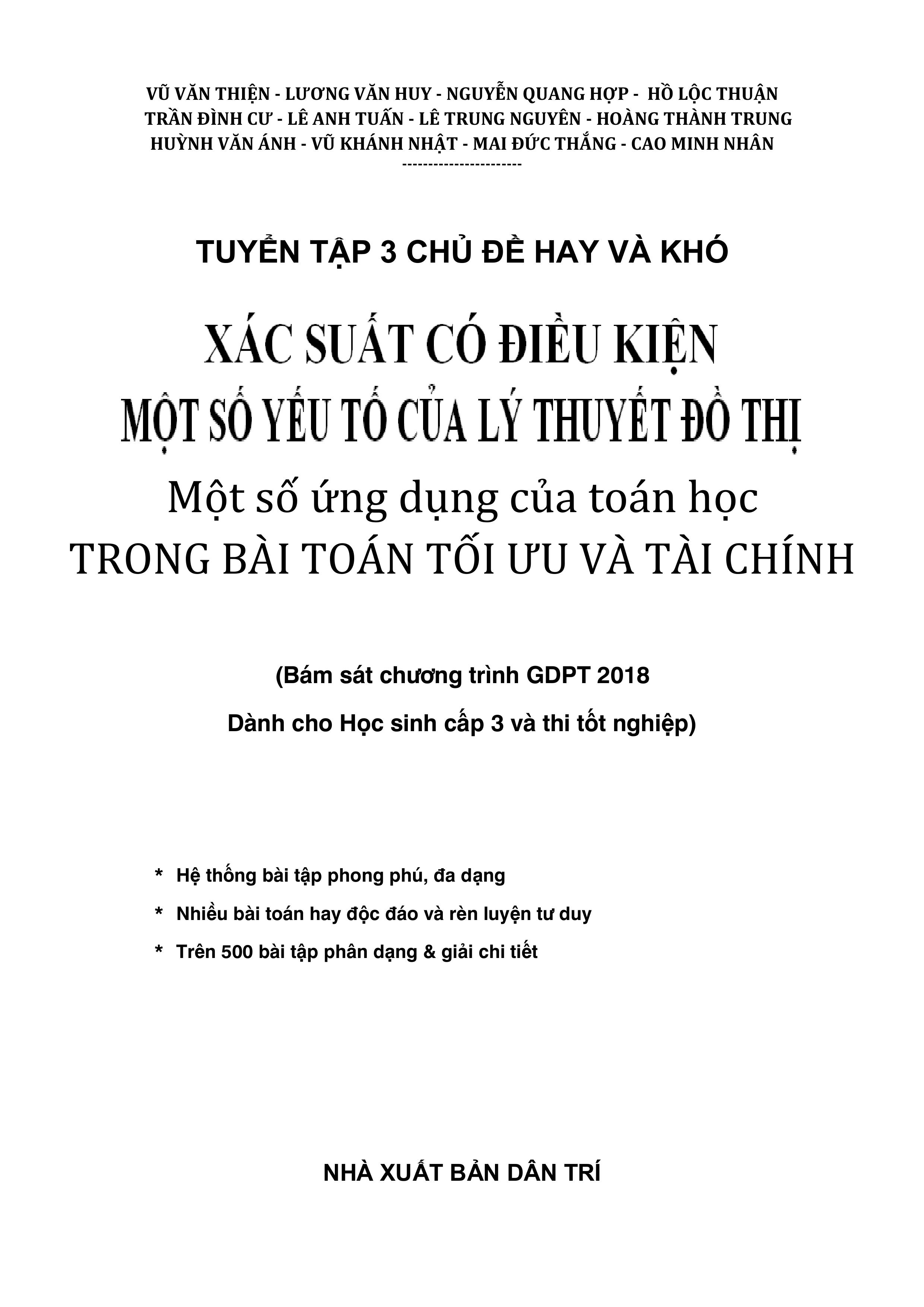 Tuyển Tập 3 Chủ Đề Hay Và Khó Xác Suất Có Điều Kiện Một Số Yếu Tố Của Lý Thuyết Đồ Thị - Ảnh 3