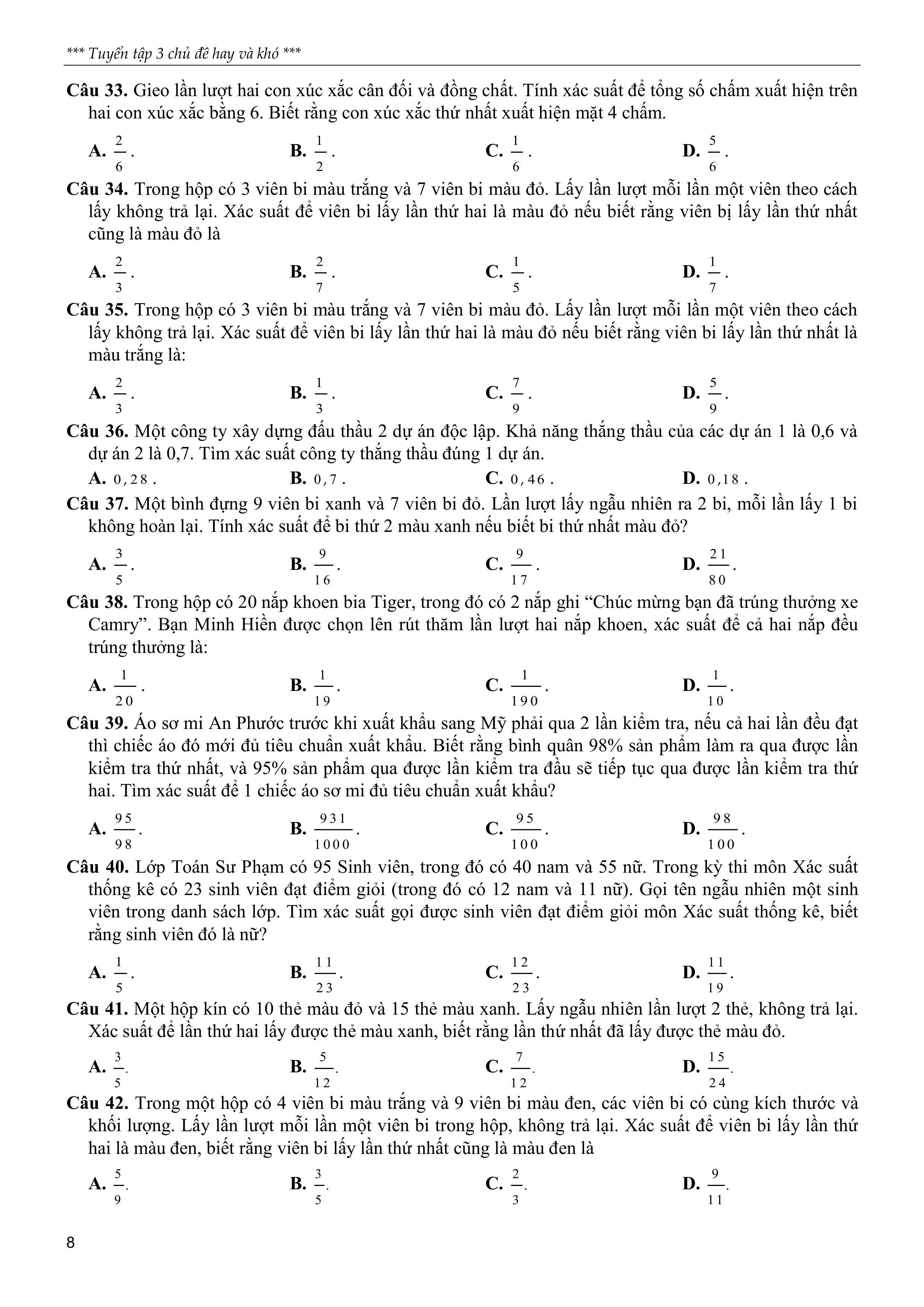 Tuyển Tập 3 Chủ Đề Hay Và Khó Xác Suất Có Điều Kiện Một Số Yếu Tố Của Lý Thuyết Đồ Thị - Ảnh 9