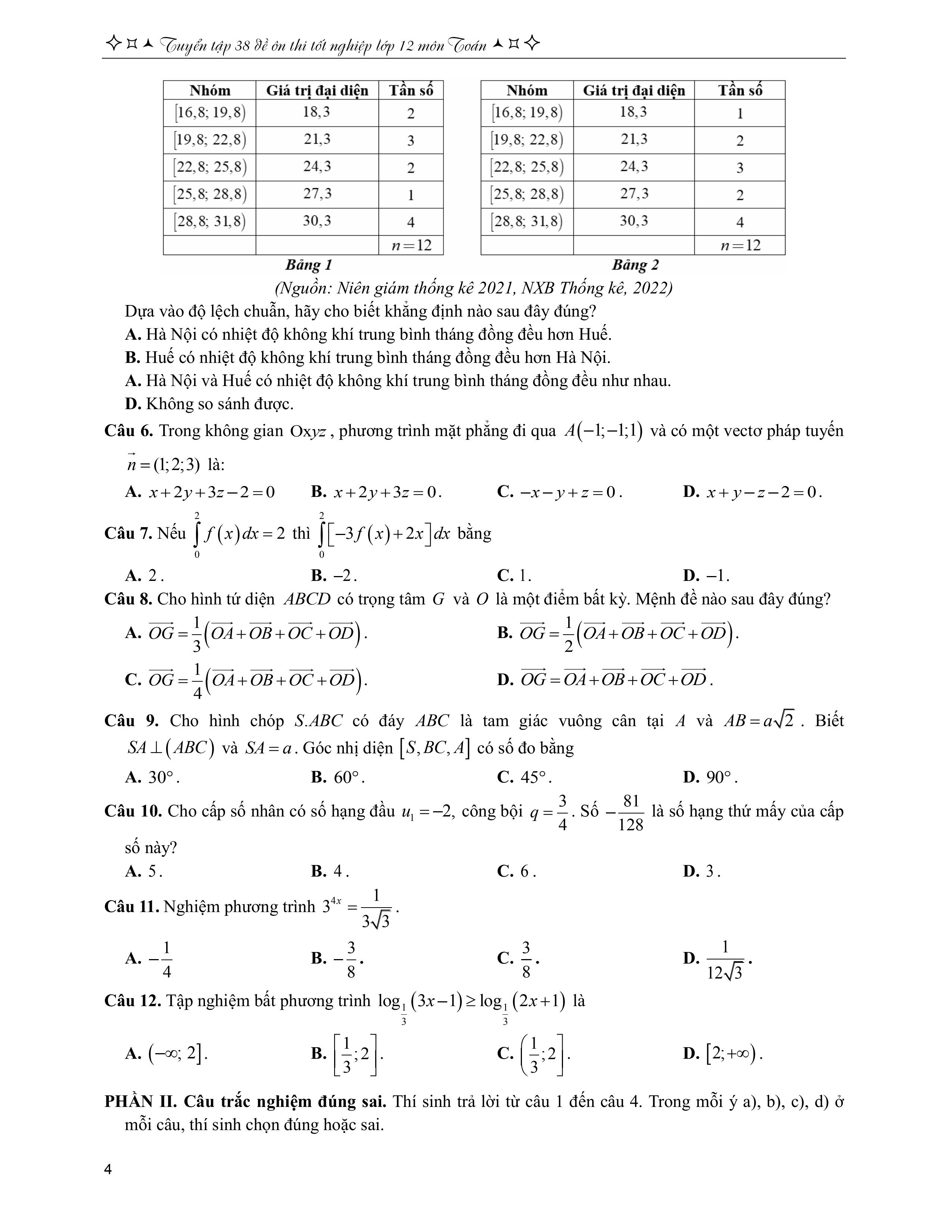 tuyển tập 38 đề ôn thi tốt nghiệp lớp 12 - môn toán - Ảnh 4