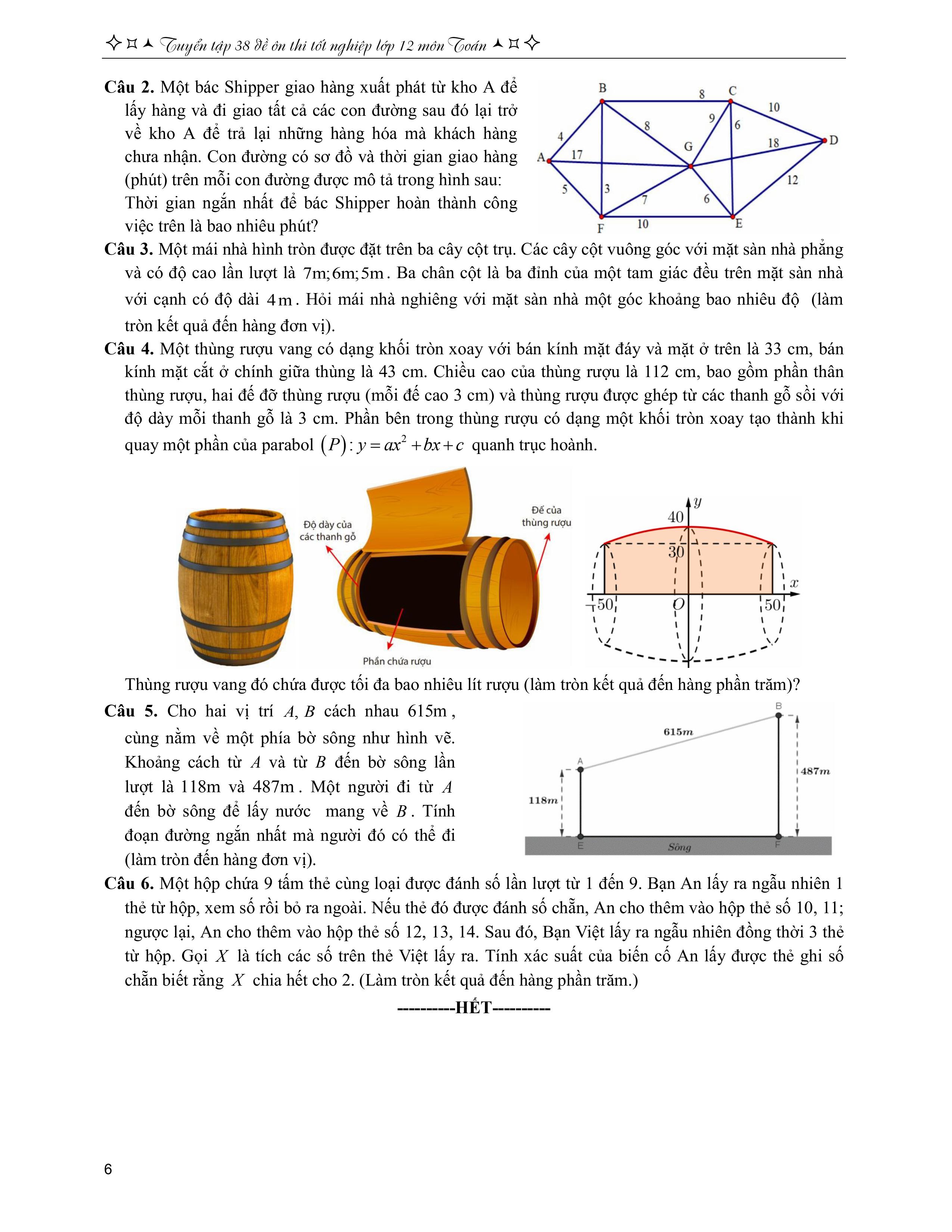 tuyển tập 38 đề ôn thi tốt nghiệp lớp 12 - môn toán - Ảnh 6