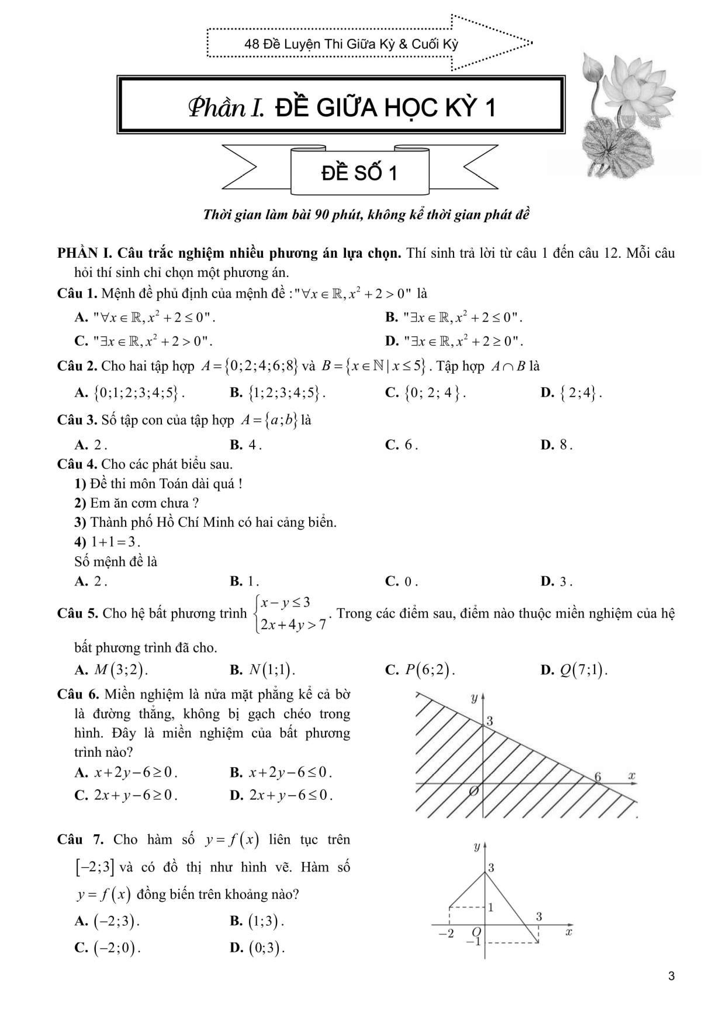 Tuyển Tập 48 Đề Kiểm Tra Định Kỳ Toán 10 - Ảnh 4