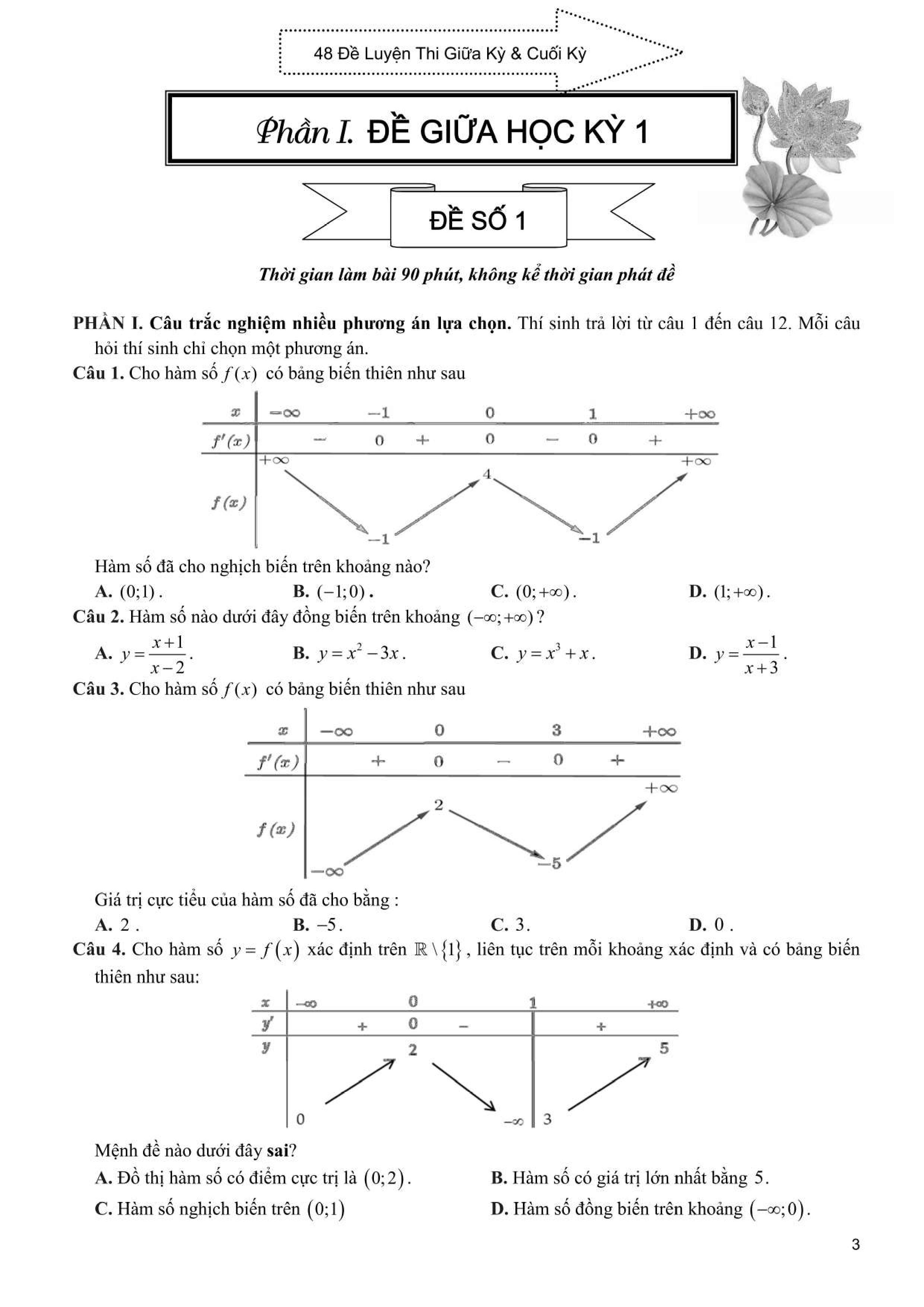 Tuyển Tập 48 Đề Kiểm Tra Định Kỳ Toán 12 - Ảnh 6