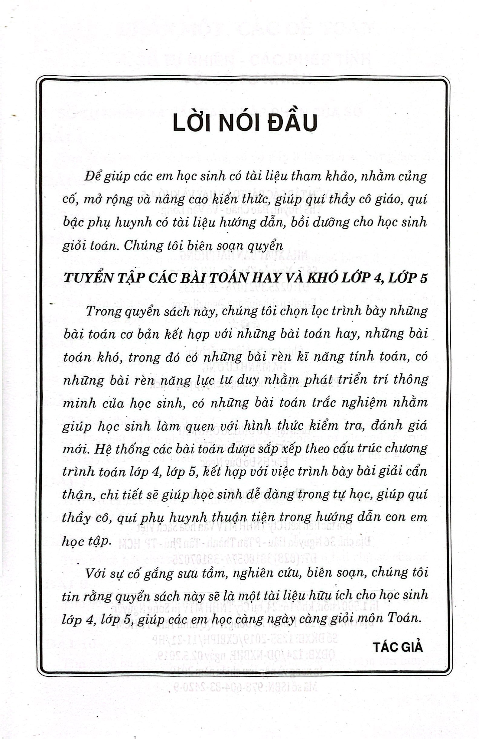 tuyển tập các bài toán hay và khó 4-5 - Ảnh 3