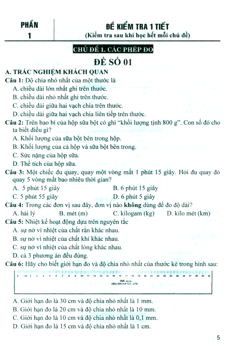 Tuyển Tập Đề Kiểm Tra Định Kì Khoa Học Tự Nhiên Lớp 6 - Ảnh 7