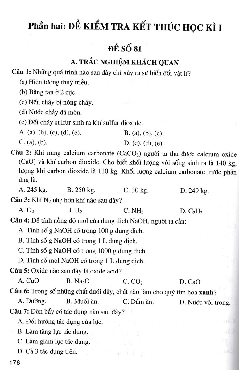 tuyển tập đề kiểm tra định kỳ khoa học tự nhiên 8 (dùng chung cho các bộ sgk hiện hành) - Ảnh 12