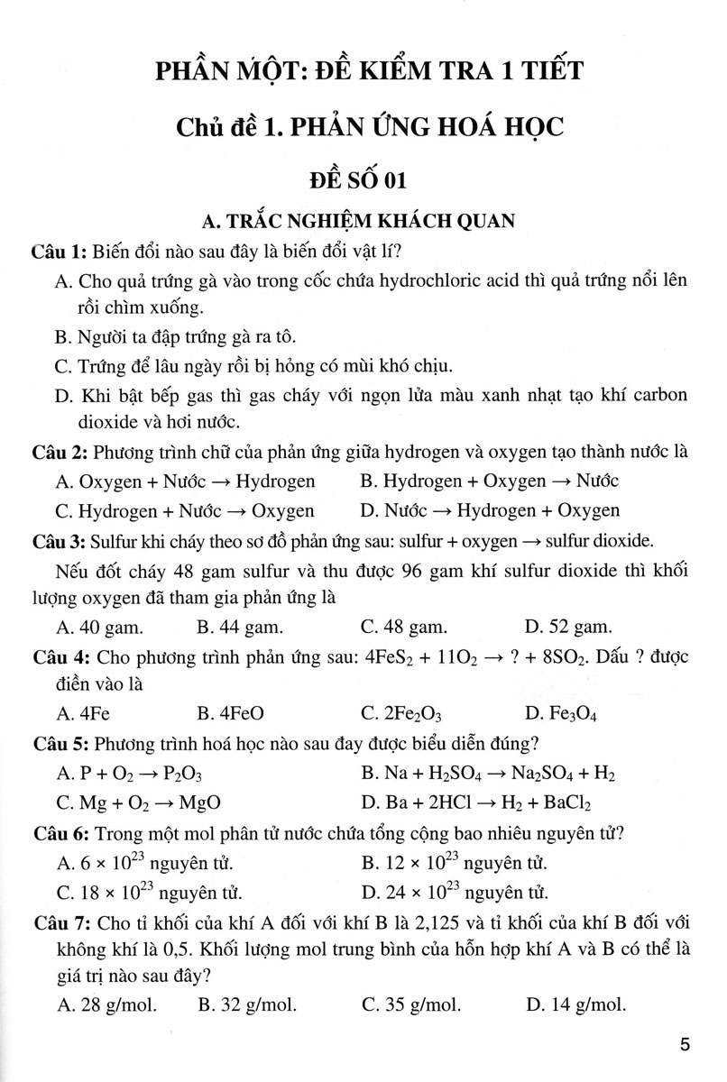 tuyển tập đề kiểm tra định kỳ khoa học tự nhiên 8 (dùng chung cho các bộ sgk hiện hành) - Ảnh 7