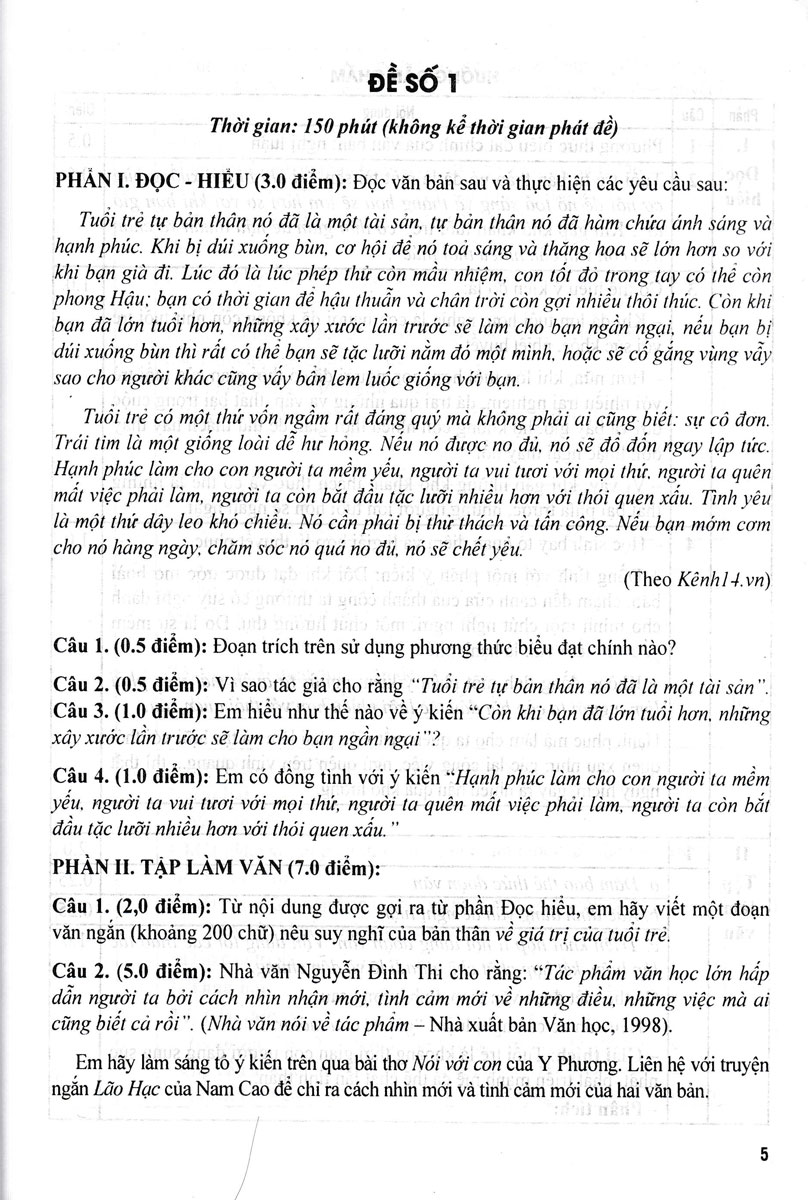 Tuyển Tập Đề Kiểm Tra Môn Ngữ Văn 9 - Bồi Dưỡng Học Sinh Giỏi - Ảnh 13