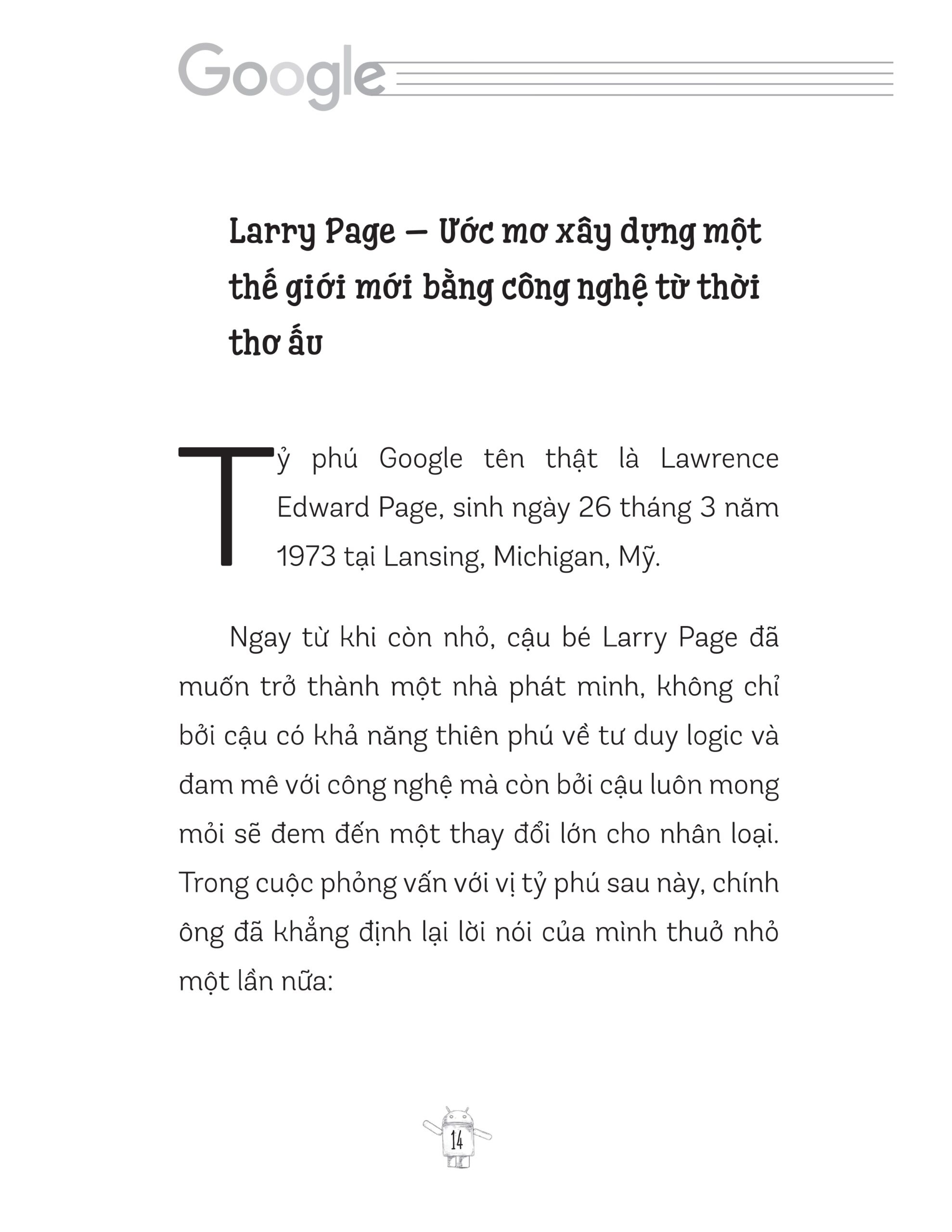 Ươm Mầm Tỷ Phú Nhí - Larry Page Và Sergey Brin - Cha Đẻ Của Công Cụ Tìm Kiếm Lớn Nhất Hành Tinh (Tái Bản 2025) - Ảnh 8