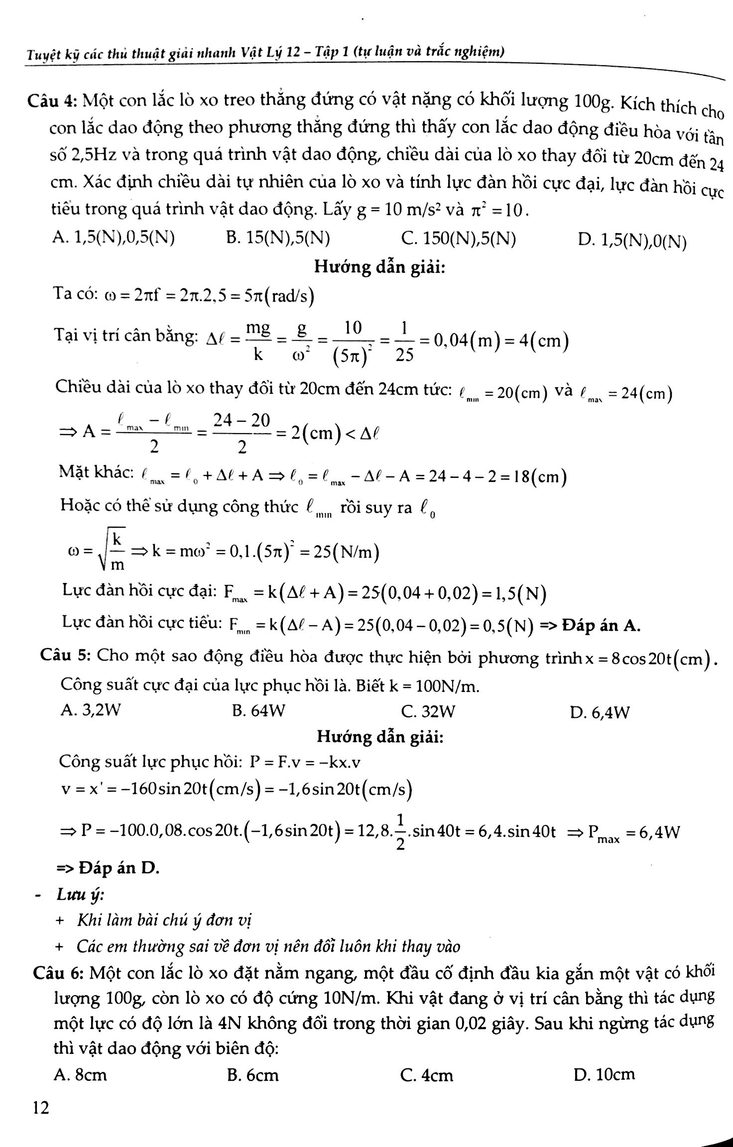vật lý 12/1 - tuyệt kỹ các thủ thuật giải nhanh - Ảnh 10