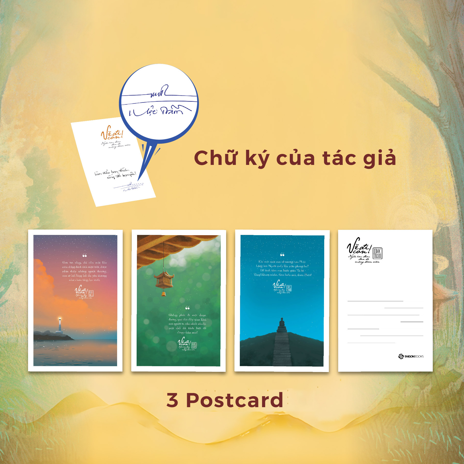 về đi con - nghe êm đềm đâu đó mộng đoàn viên - bản đặc biệt - bìa cứng - tặng kèm chữ ký của tác giả + 3 postcard - Ảnh 4