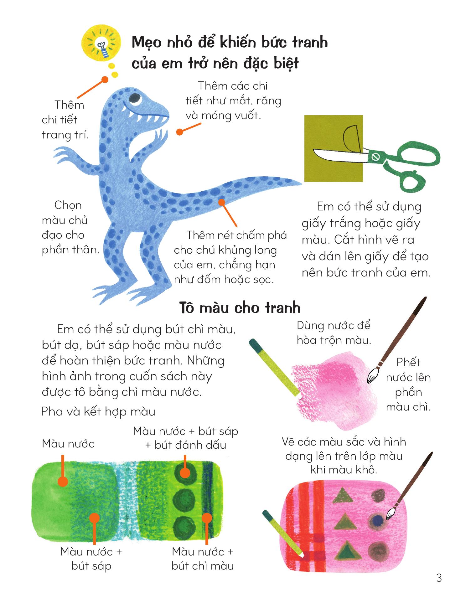 Vẽ Khủng Long Bằng Khuôn Hình Sáng Tạo - Ảnh 5