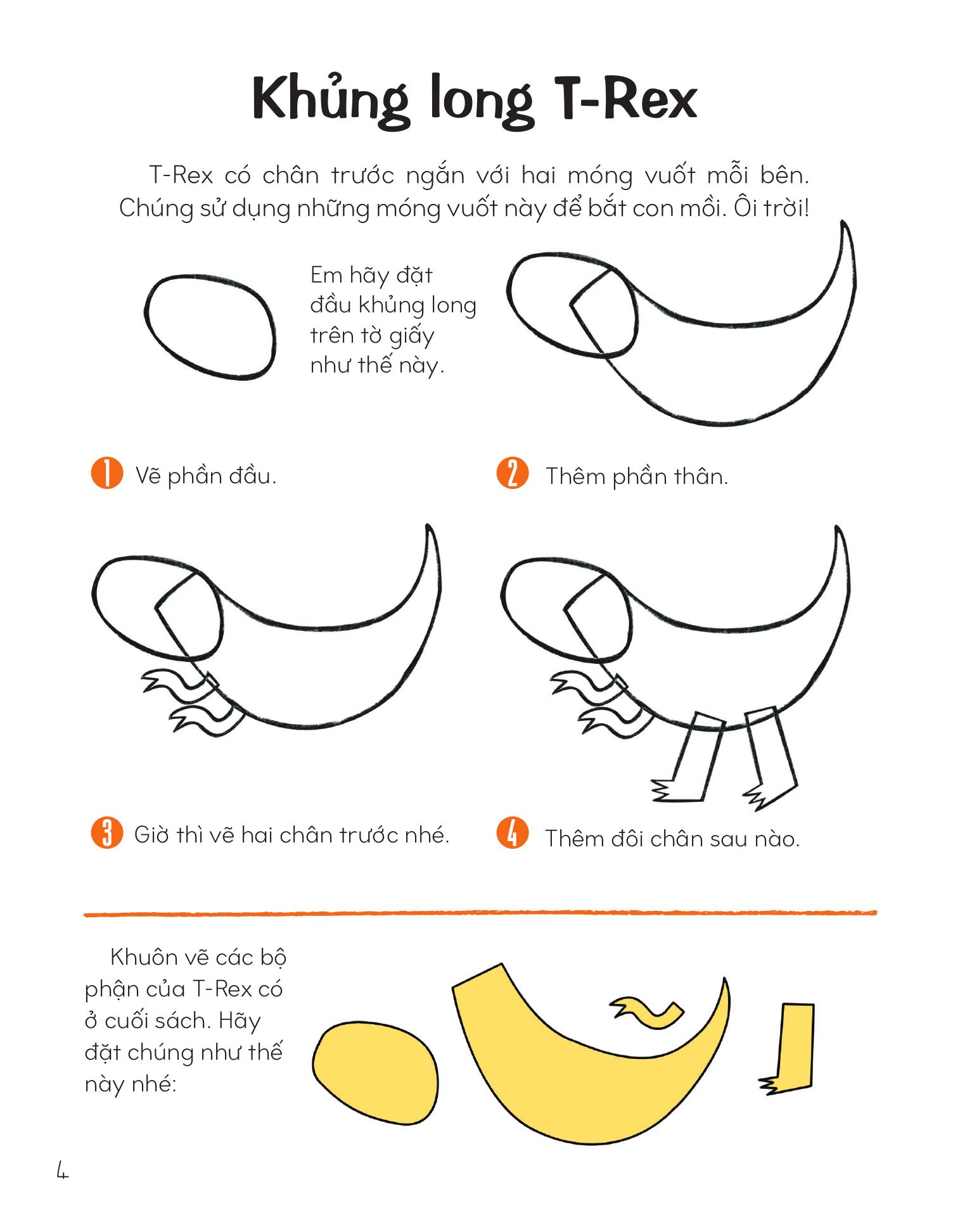 Vẽ Khủng Long Bằng Khuôn Hình Sáng Tạo - Ảnh 6