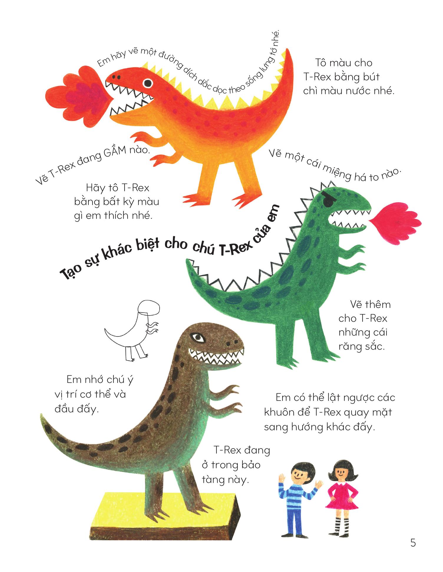 Vẽ Khủng Long Bằng Khuôn Hình Sáng Tạo - Ảnh 7