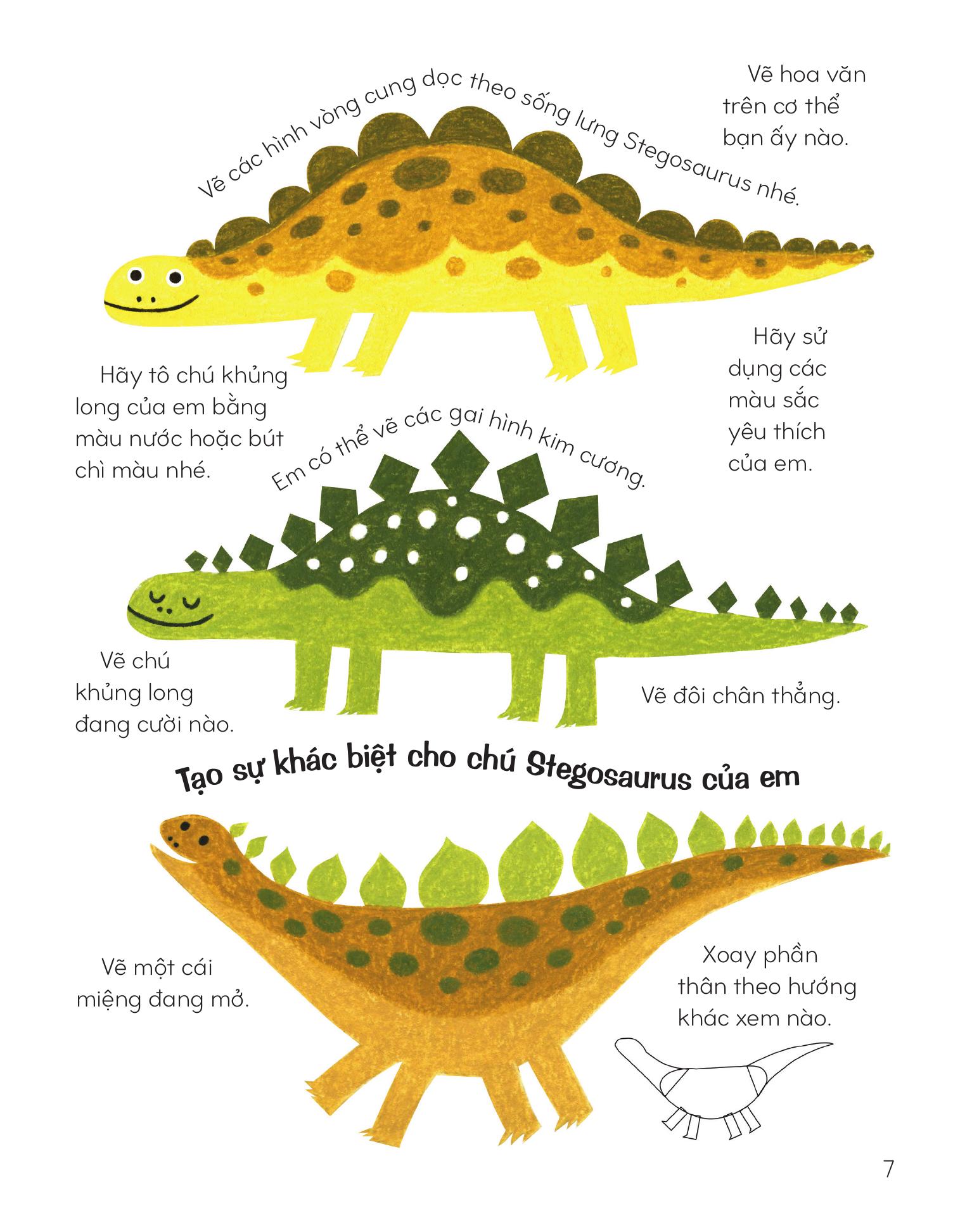 Vẽ Khủng Long Bằng Khuôn Hình Sáng Tạo - Ảnh 9