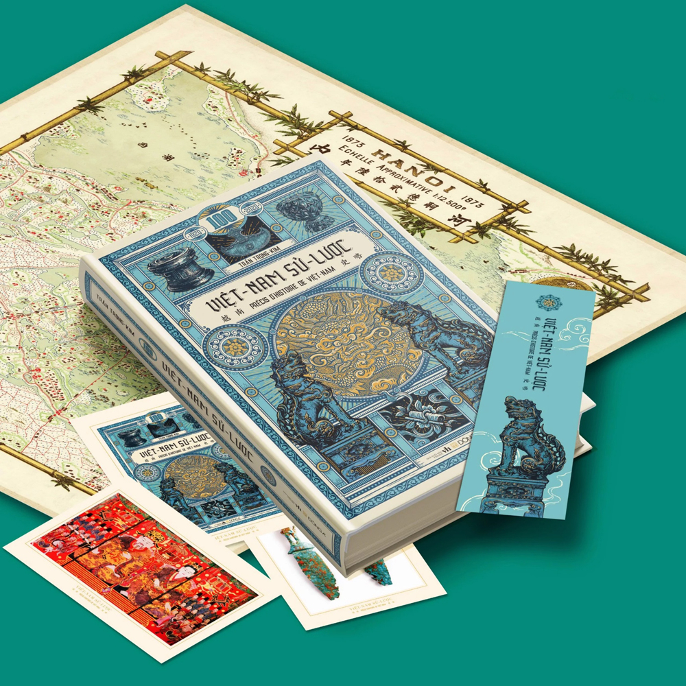 việt nam sử lược (ấn bản kỉ niệm 100 năm) - tặng kèm bản đồ + bookmark + bộ postcard 8 tấm - Ảnh 4