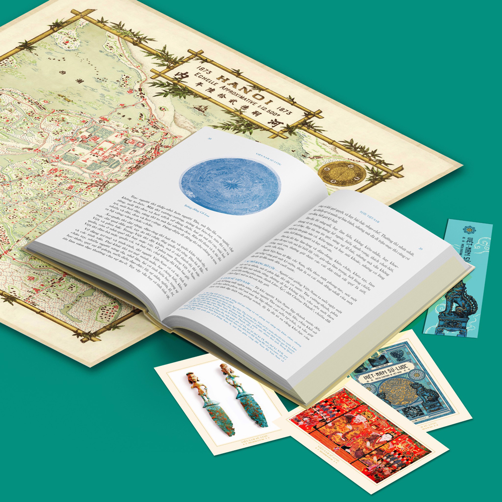 việt nam sử lược (ấn bản kỉ niệm 100 năm) - tặng kèm bản đồ + bookmark + bộ postcard 8 tấm - Ảnh 5