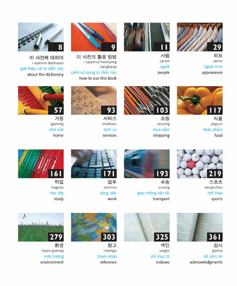 visual korean vietnamese english trilingual dictionary - Ảnh 4